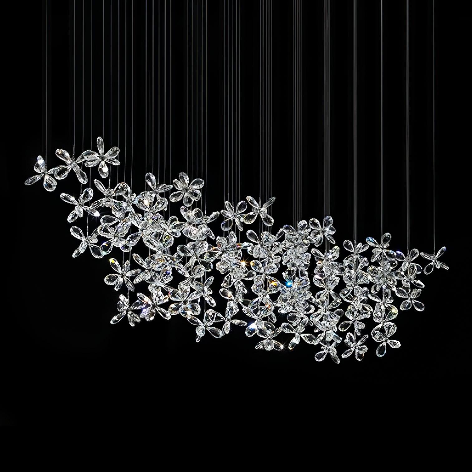Lustra Chandelier Crystal Butterfly Floral Cluster - Letslighting