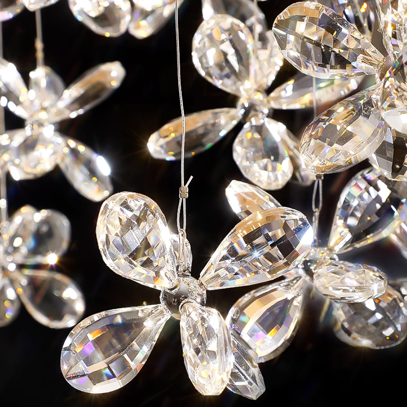 Lustra Chandelier Crystal Butterfly Floral Cluster - Letslighting