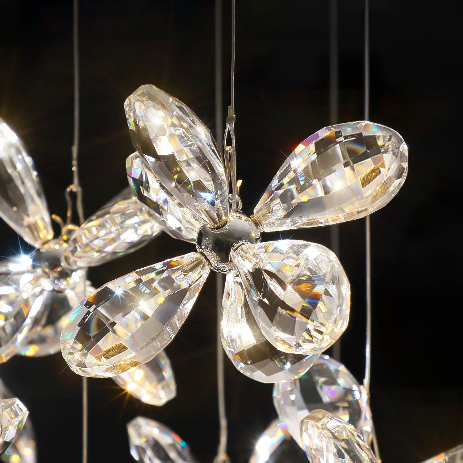 Lustra Chandelier Crystal Butterfly Floral Cluster - Letslighting