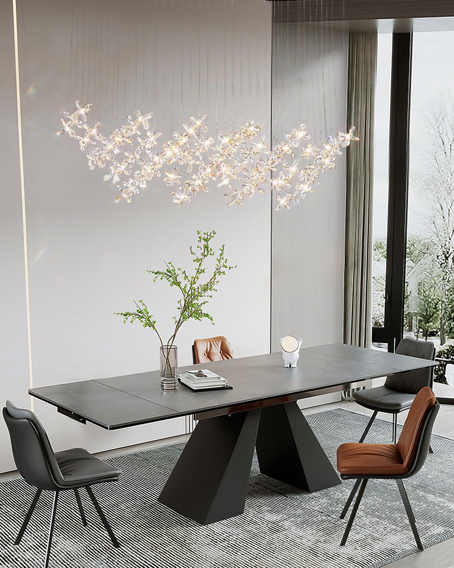 Lustra Chandelier Crystal Butterfly Floral Cluster - Letslighting