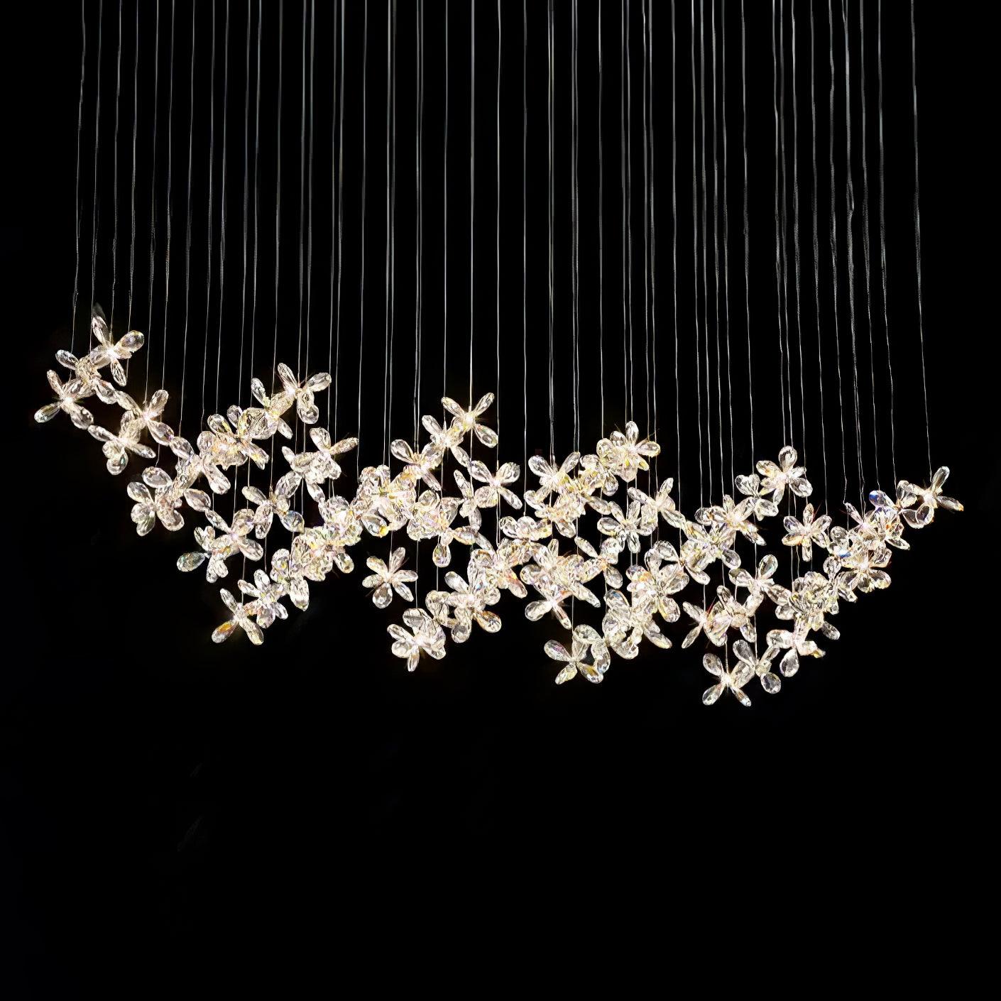 Lustra Chandelier Crystal Butterfly Floral Cluster - Letslighting