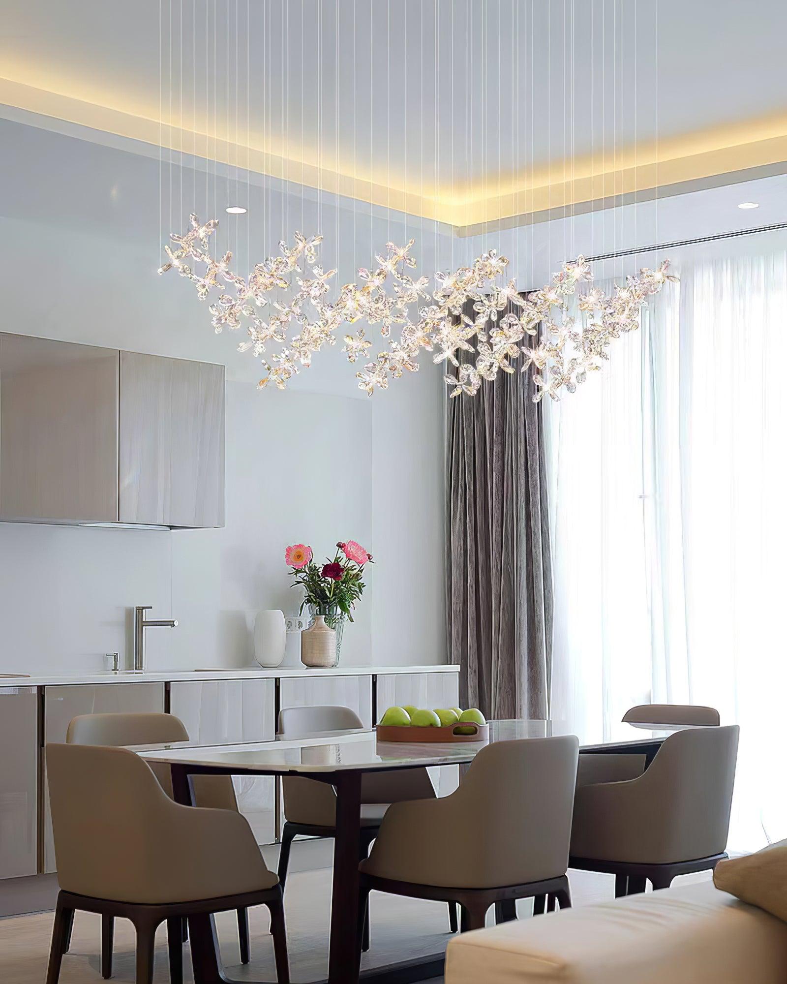 Lustra Chandelier Crystal Butterfly Floral Cluster - Letslighting