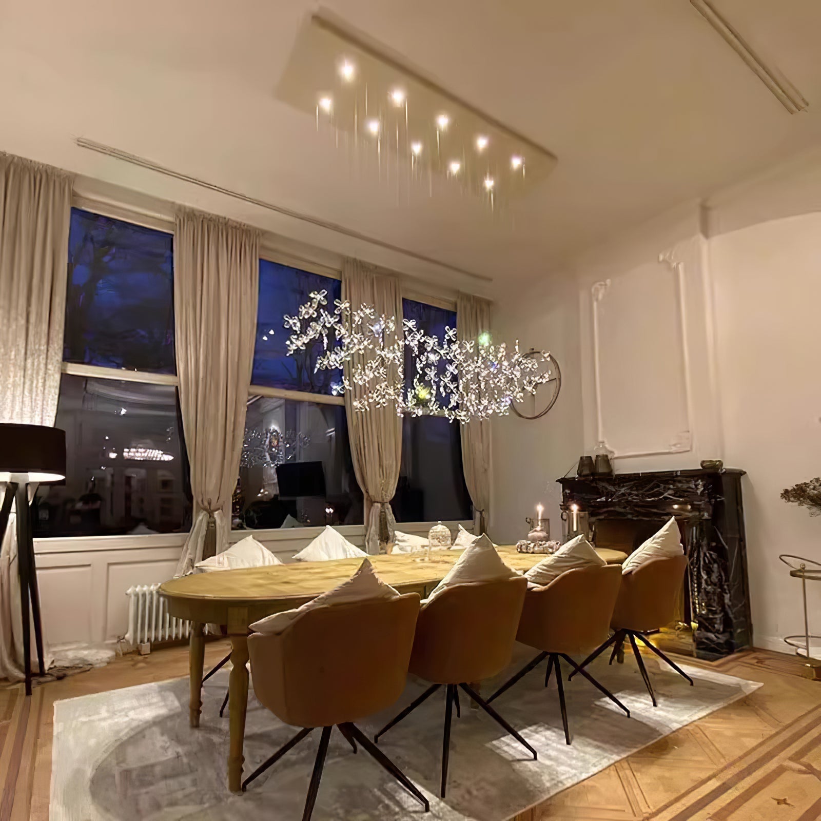 Lustra Chandelier Crystal Butterfly Floral Cluster - Letslighting