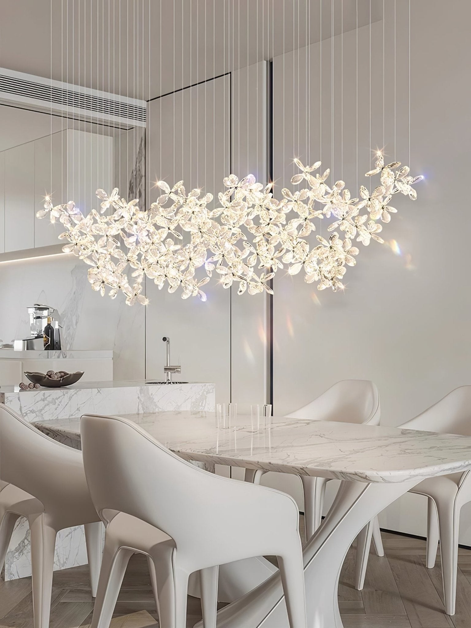 Lustra Chandelier Crystal Butterfly Floral Cluster - Letslighting