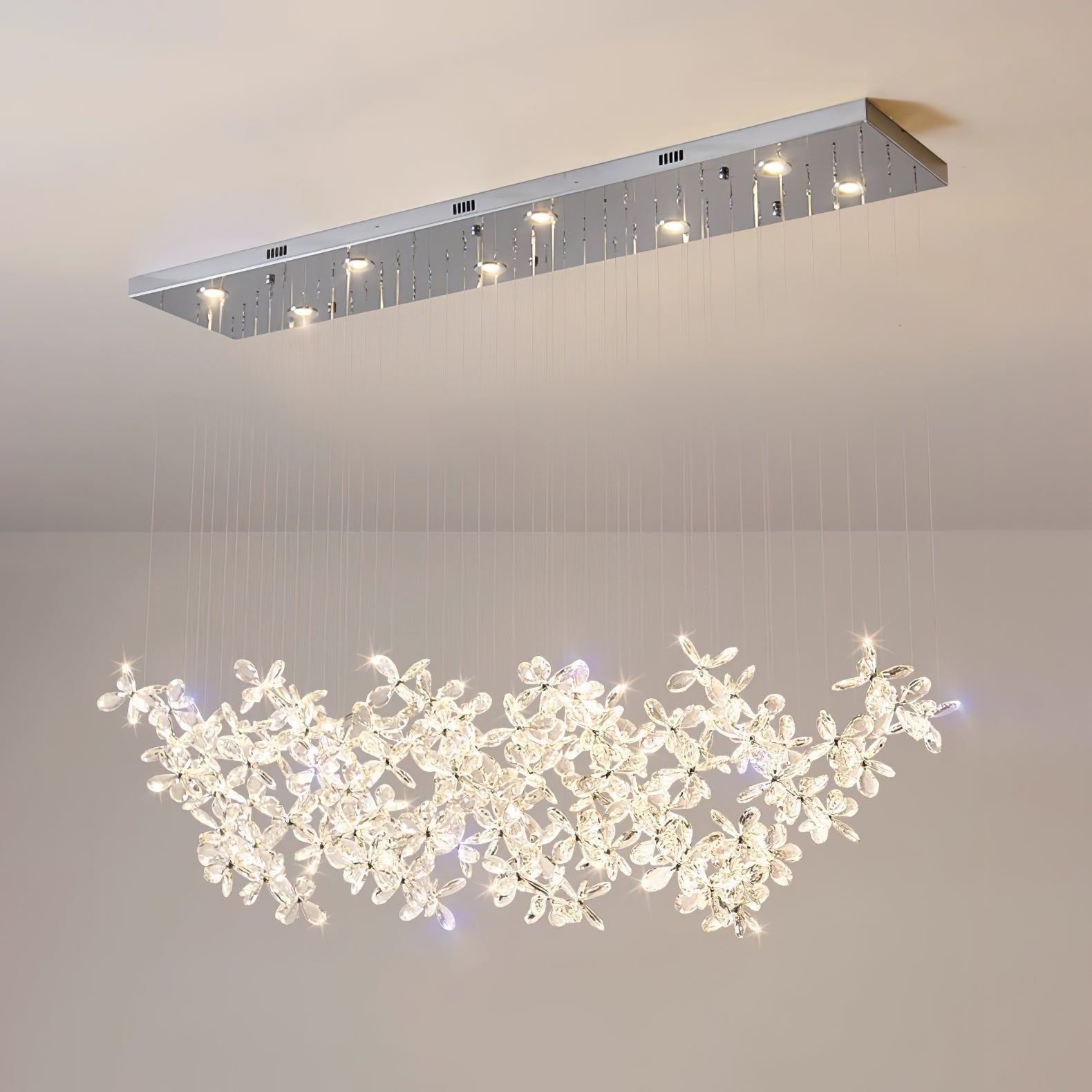 Lustra Chandelier Crystal Butterfly Floral Cluster - Letslighting