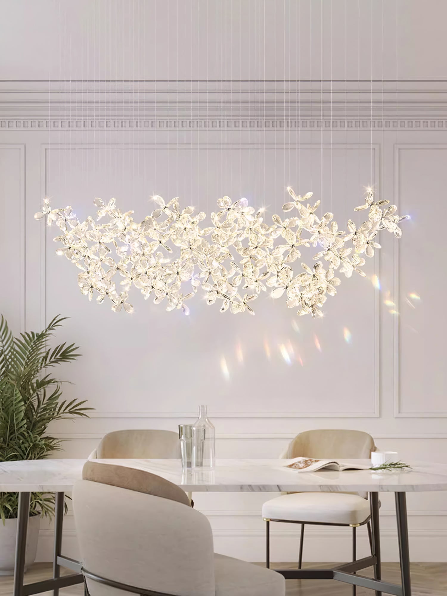 Lustra Chandelier Crystal Butterfly Floral Cluster - Letslighting