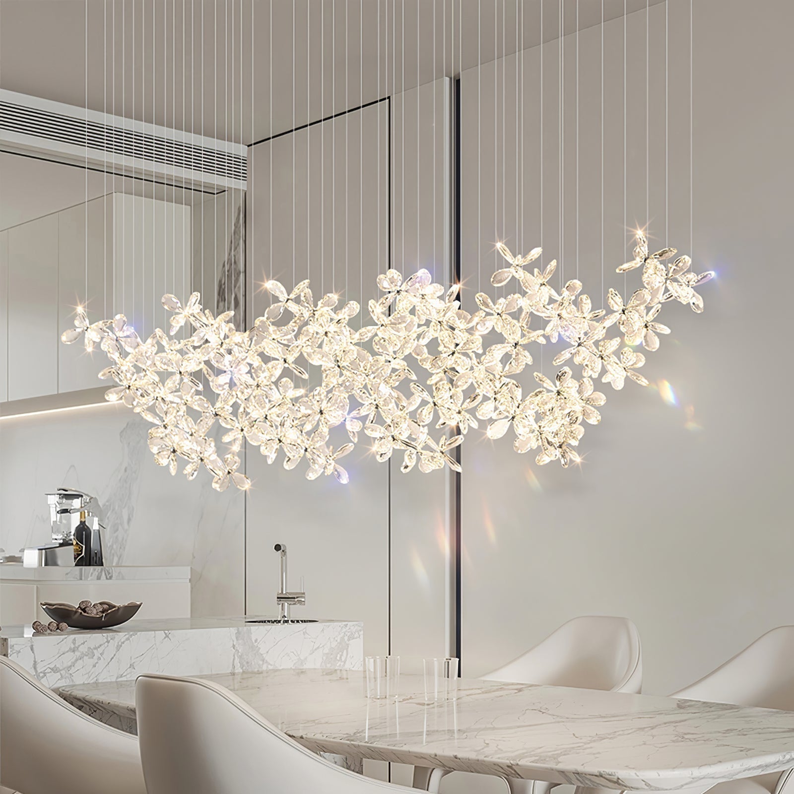 Lustra Chandelier Crystal Butterfly Floral Cluster - Letslighting