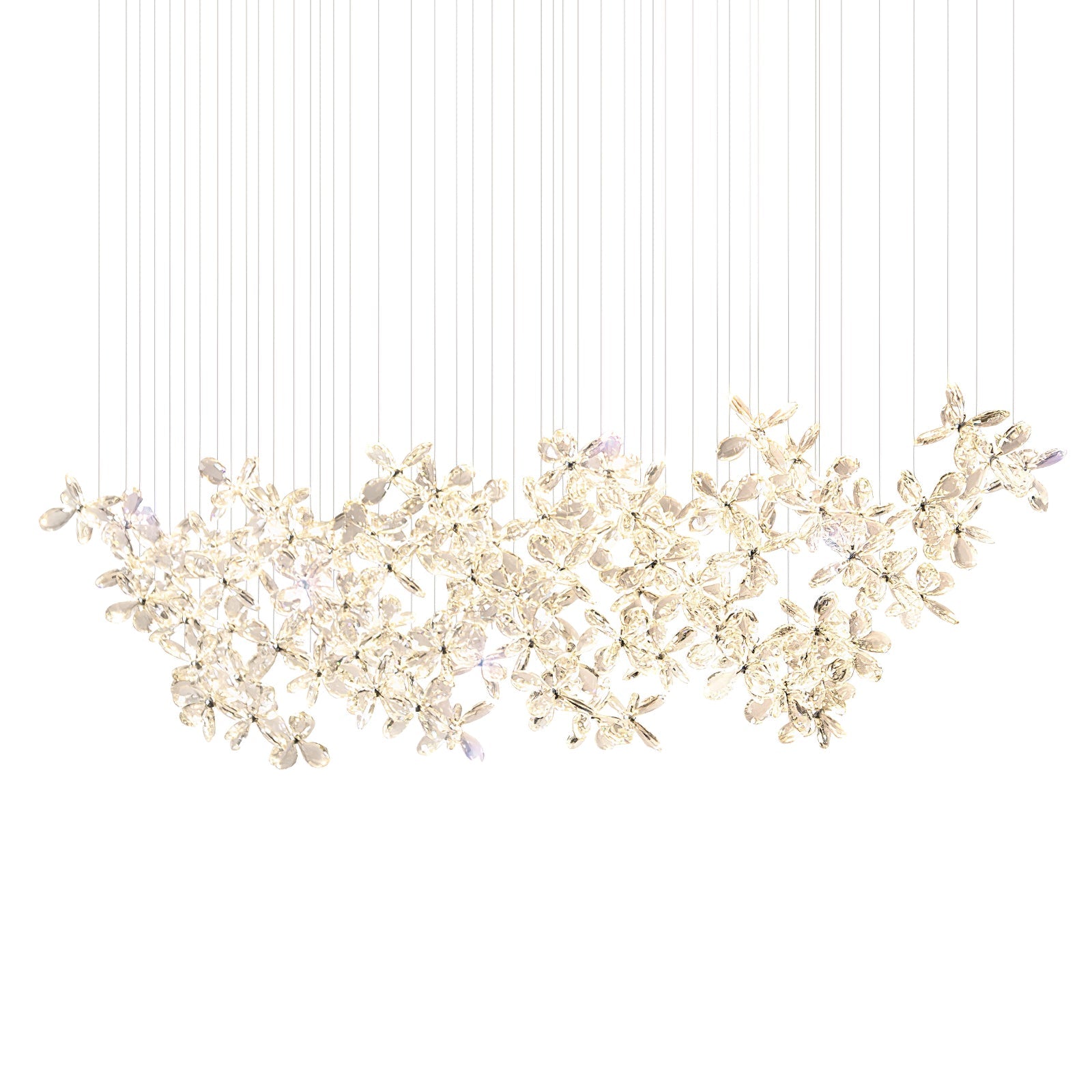Lustra Chandelier Crystal Butterfly Floral Cluster - Letslighting