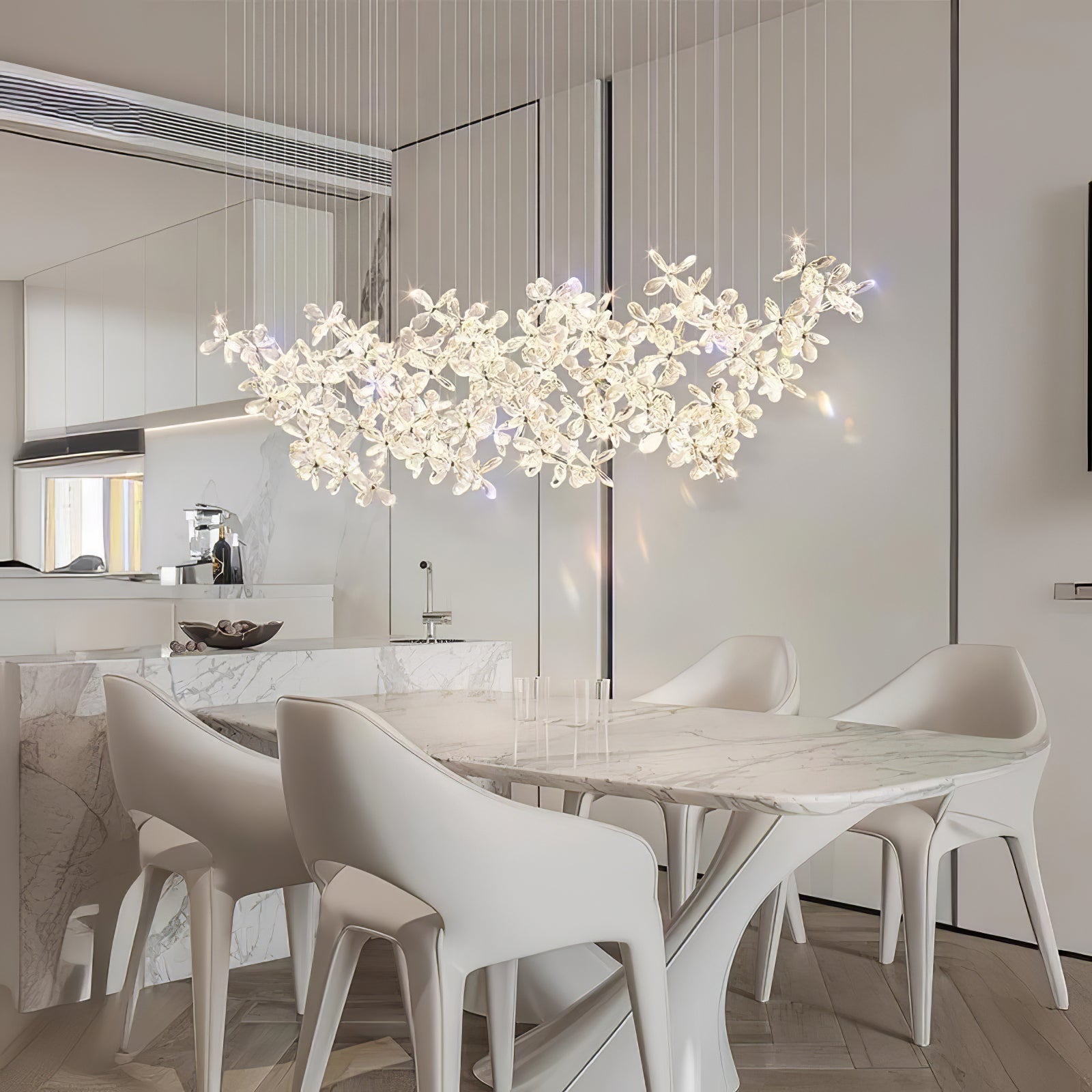 Lustra Chandelier Crystal Butterfly Floral Cluster - Letslighting