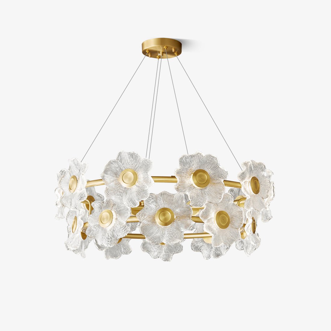 Cemirel Unique Flower Brass Glass Chandelier - Letslighting