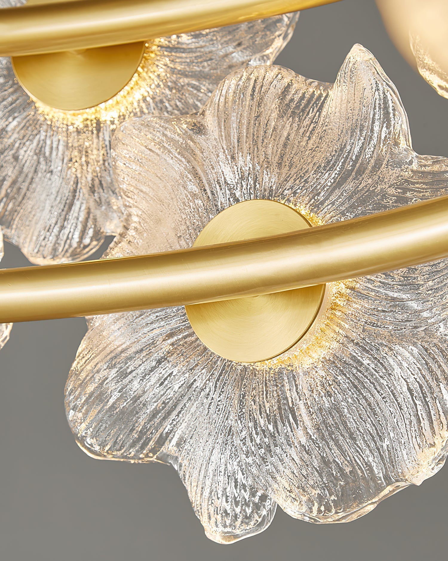 Cemirel Unique Flower Brass Glass Chandelier - Letslighting