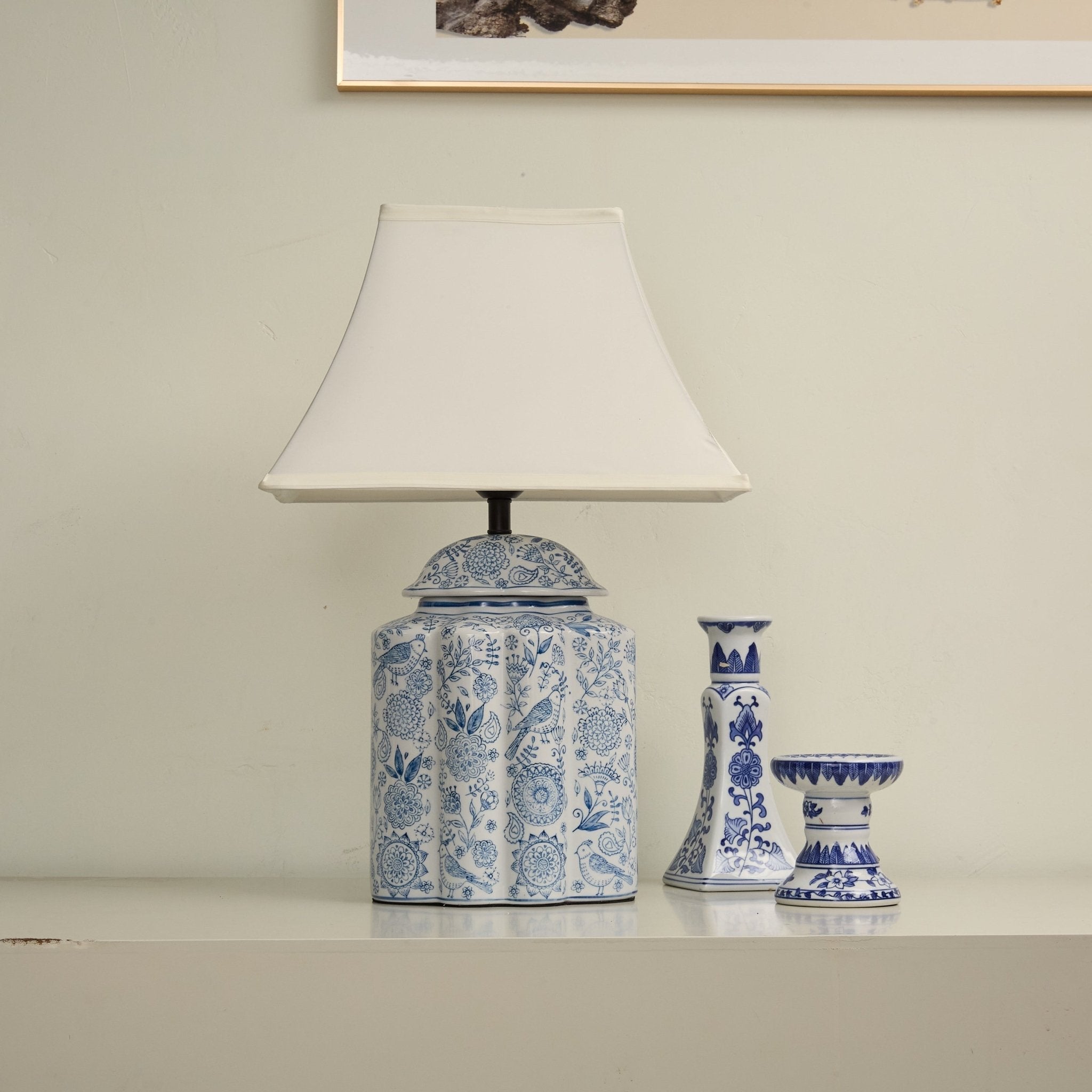 Floral Minimalist Ceramics Table Lamp