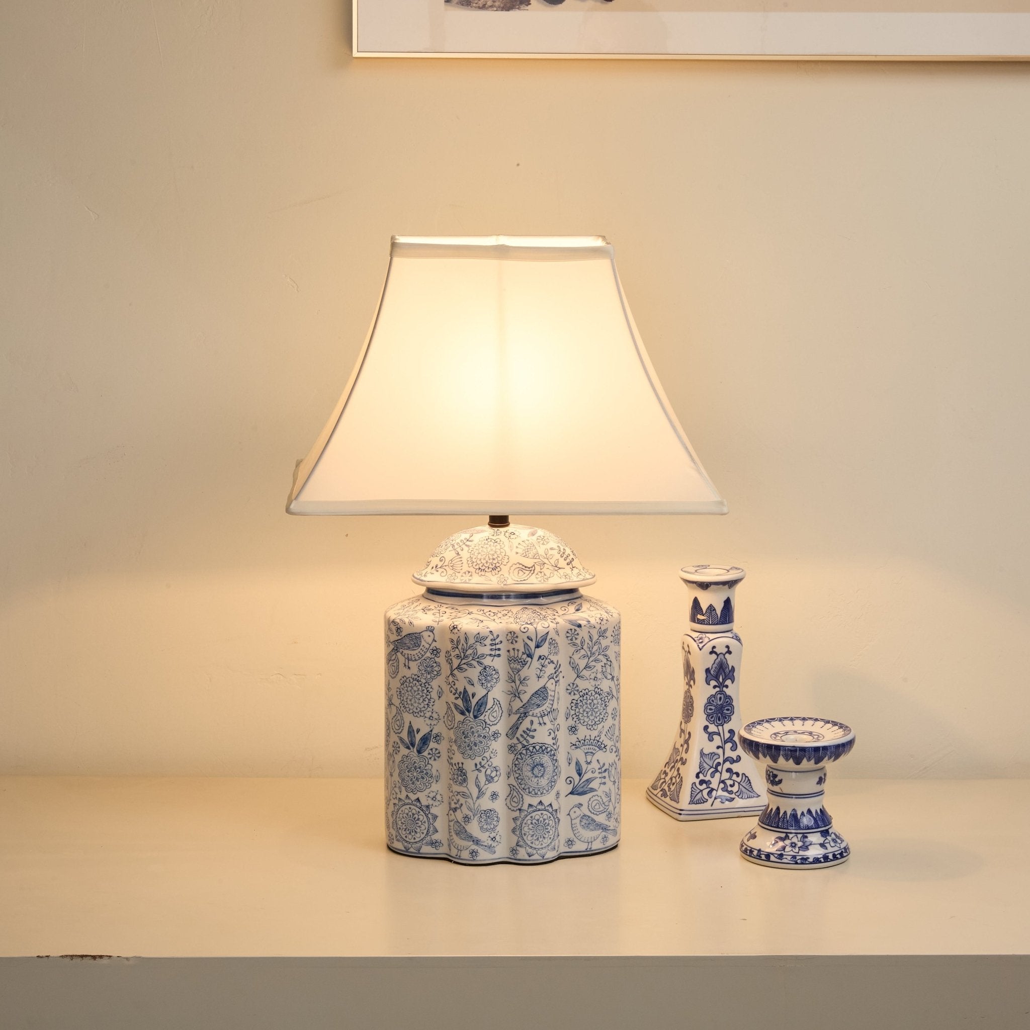 Floral Minimalist Ceramics Table Lamp