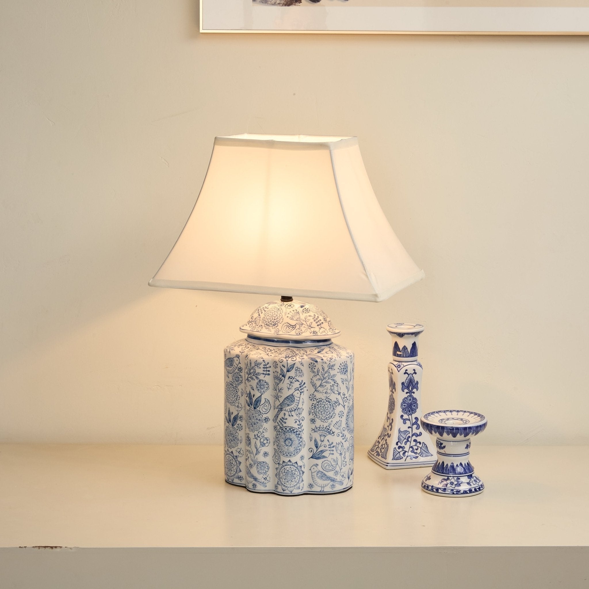 Floral Minimalist Ceramics Table Lamp