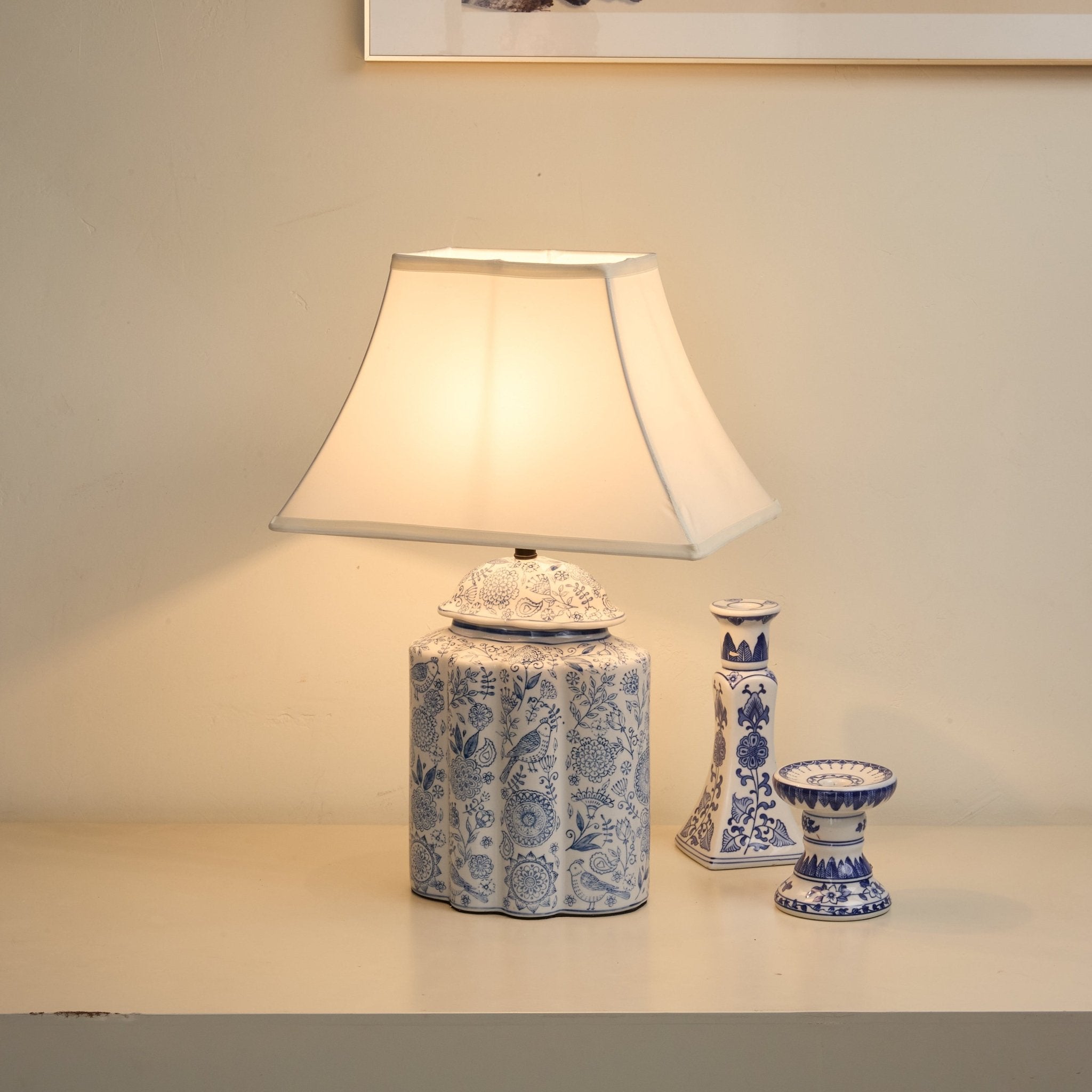 Floral Minimalist Ceramics Table Lamp