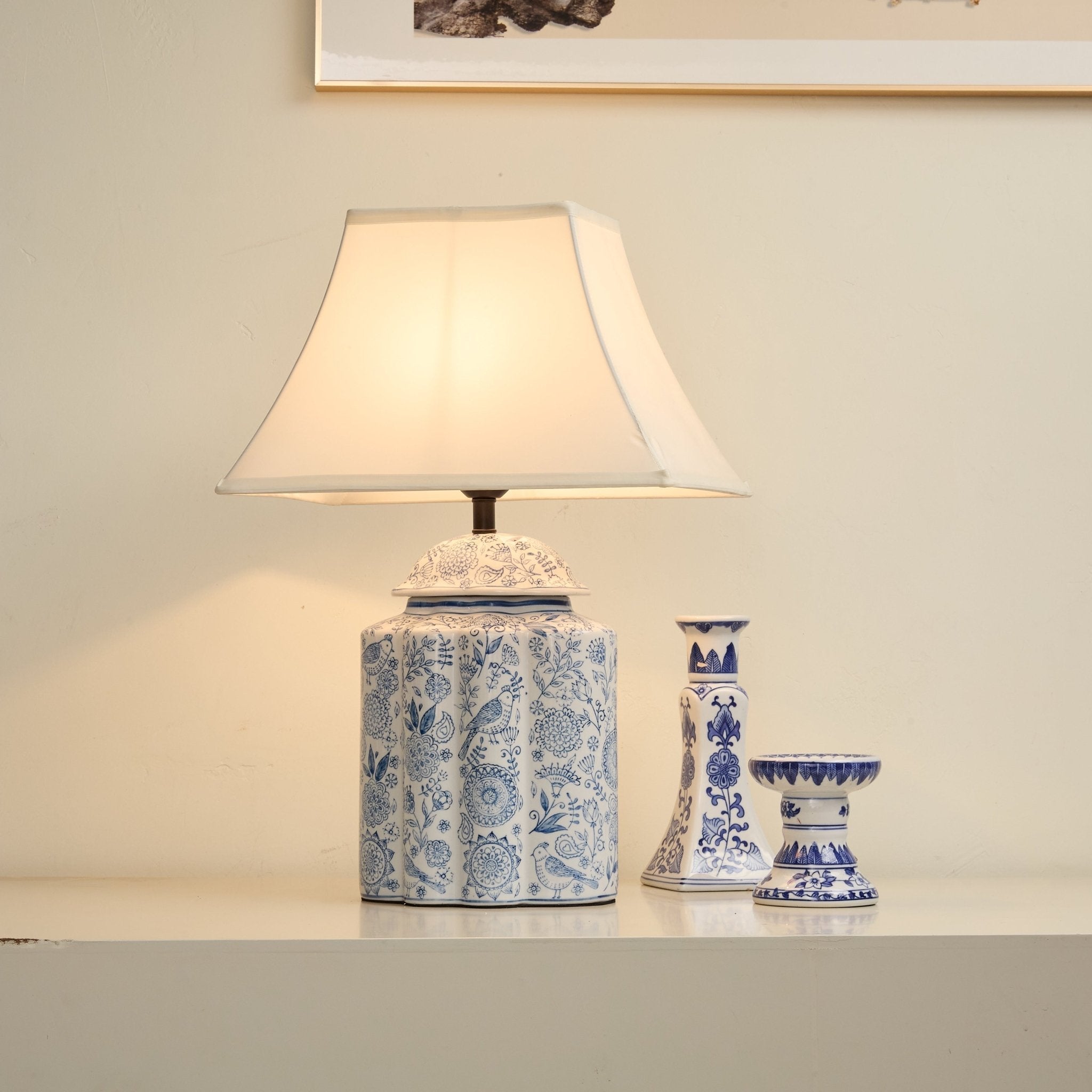 Floral Minimalist Ceramics Table Lamp