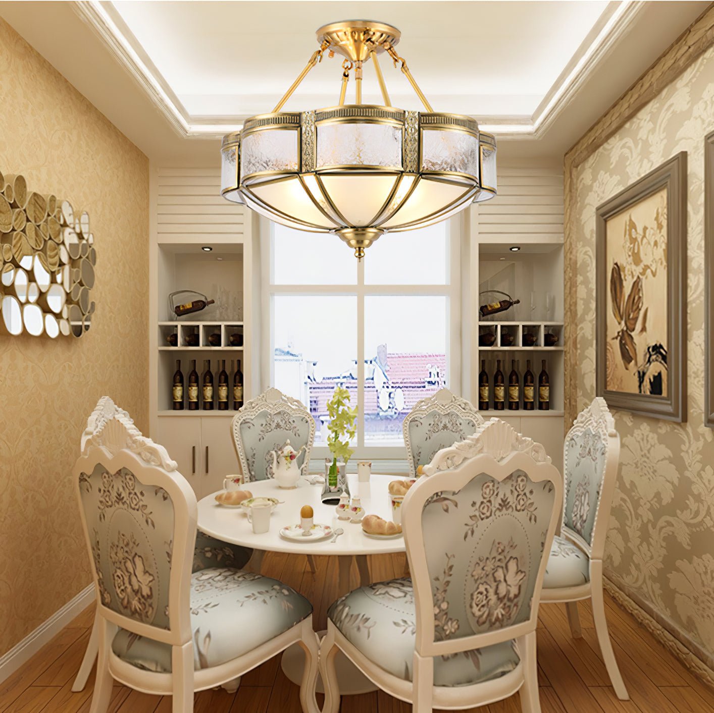 Lenza Floral Brass Floor Lamp - Letslighting