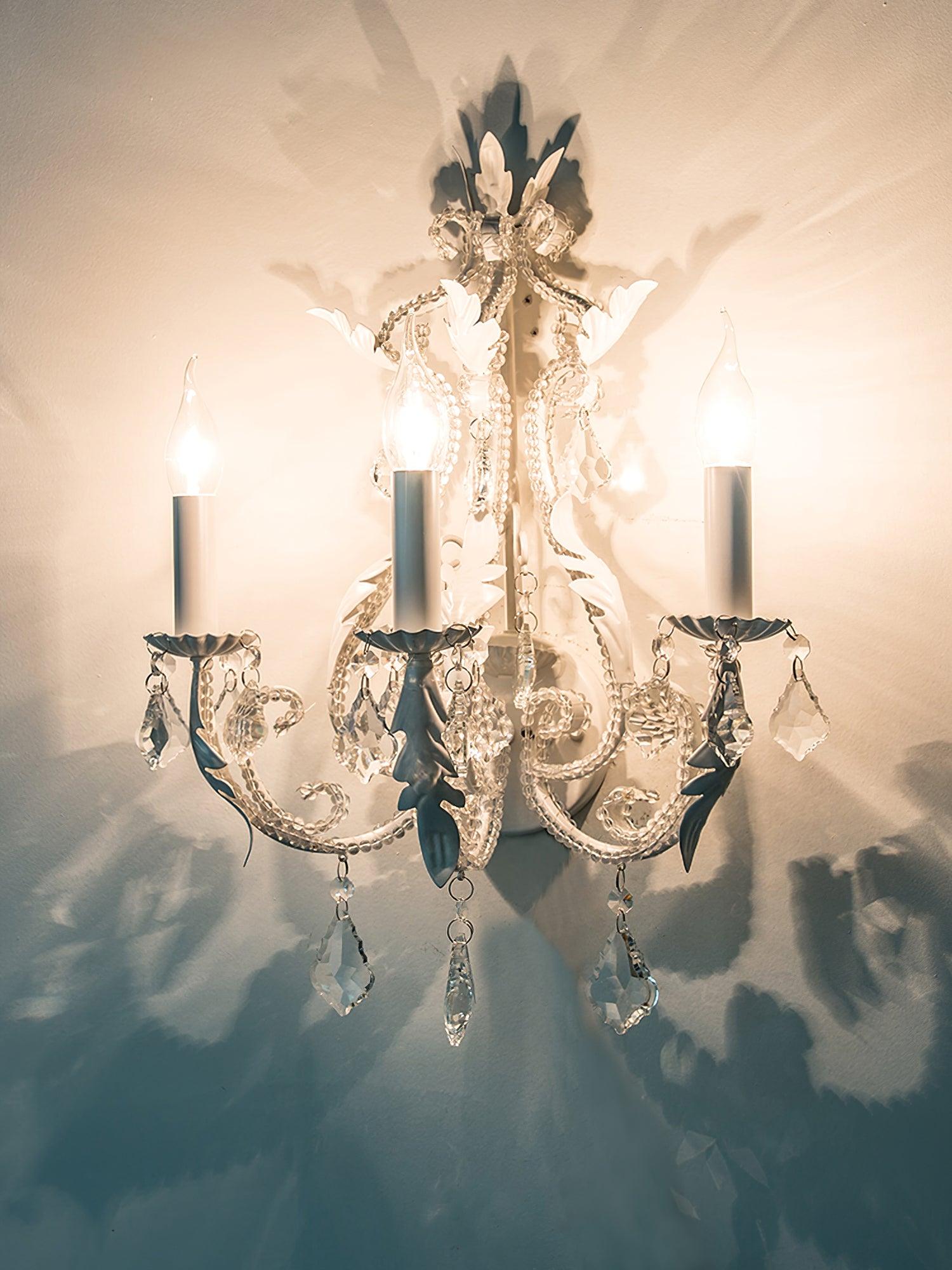 Nyraean Traditional Candle Holder Crystal Wall Lamp - Letslighting