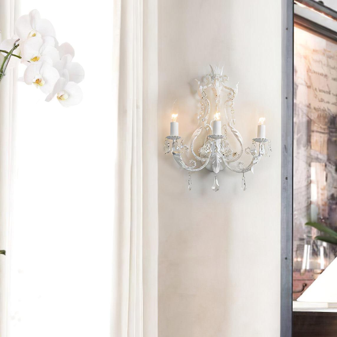 Nyraean Traditional Candle Holder Crystal Wall Lamp - Letslighting