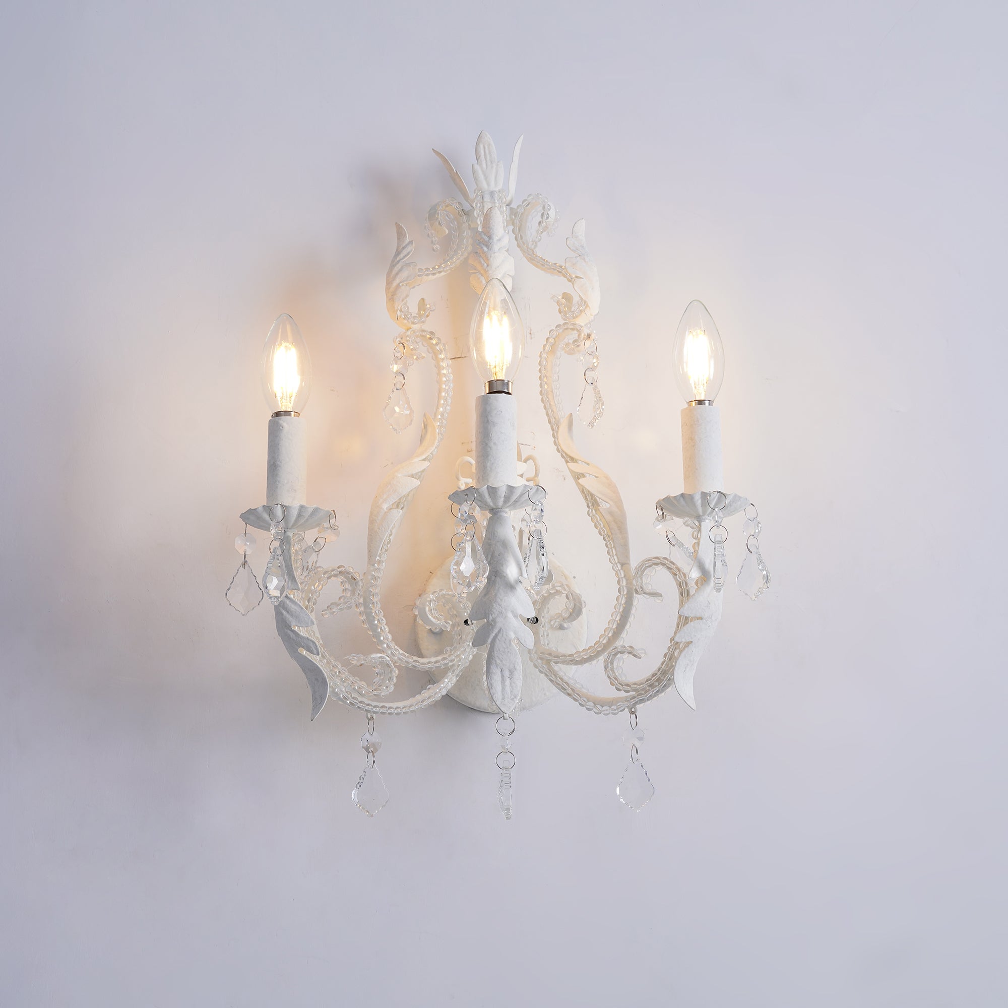 Nyraean Traditional Candle Holder Crystal Wall Lamp - Letslighting