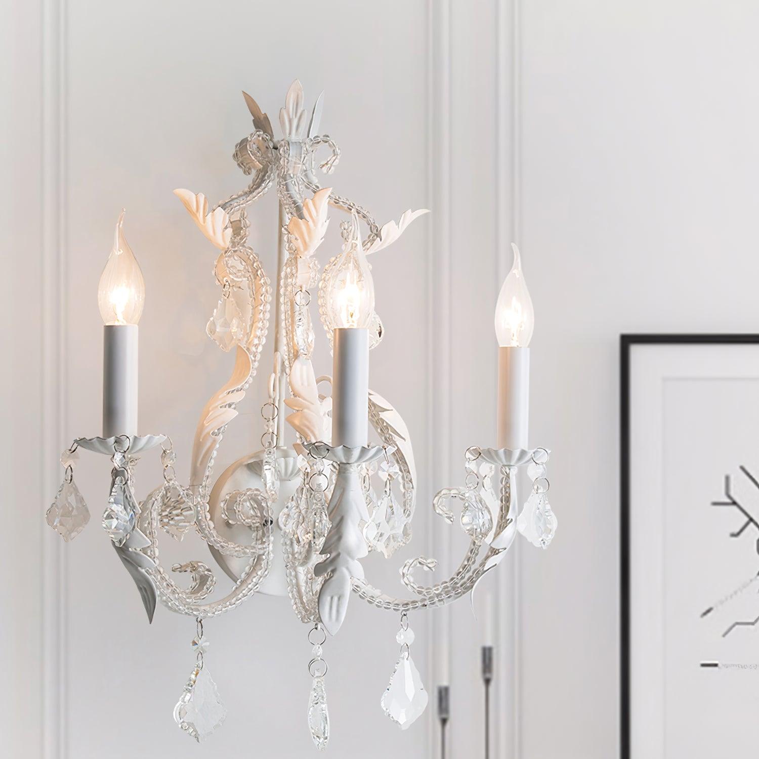 Nyraean Traditional Candle Holder Crystal Wall Lamp - Letslighting