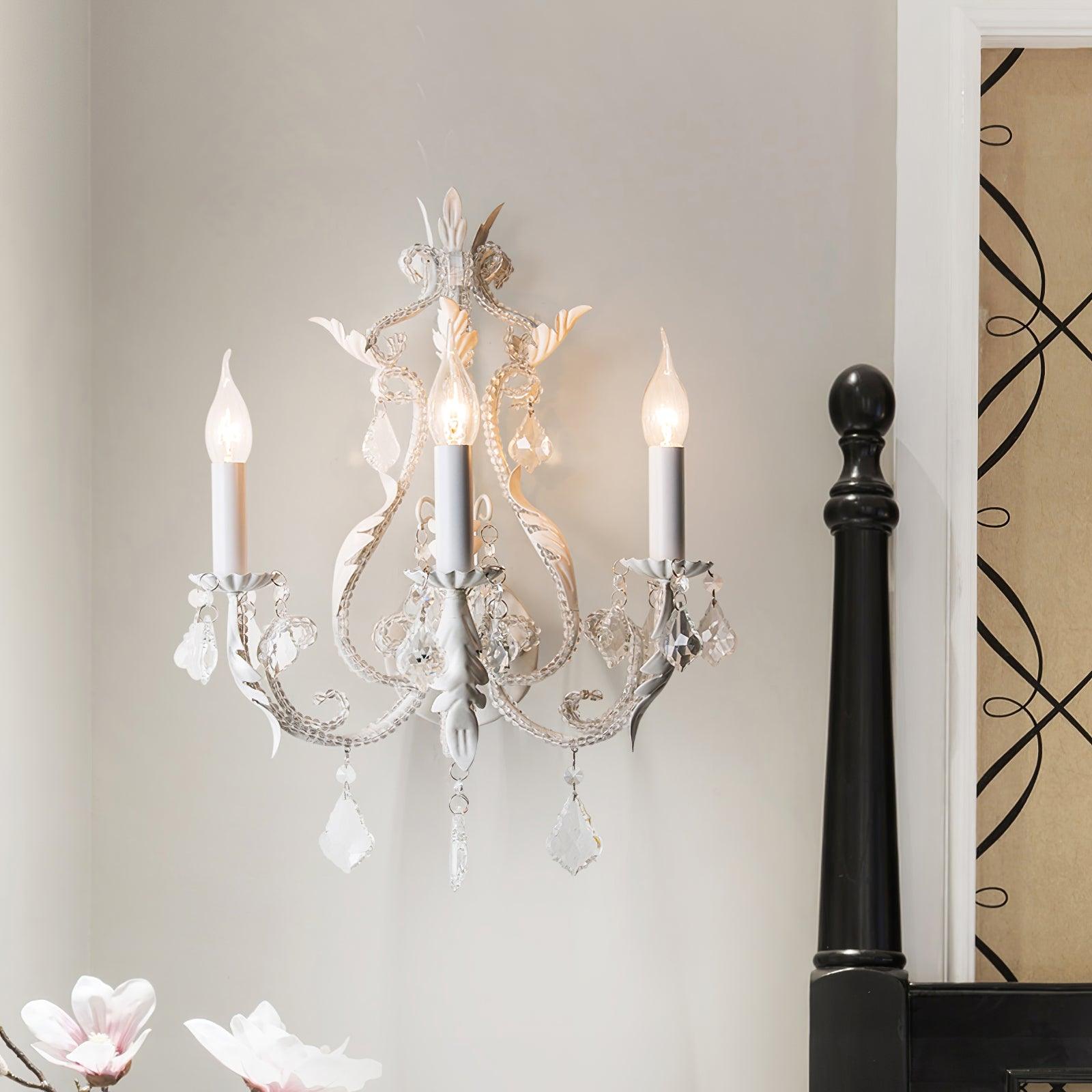 Nyraean Traditional Candle Holder Crystal Wall Lamp - Letslighting