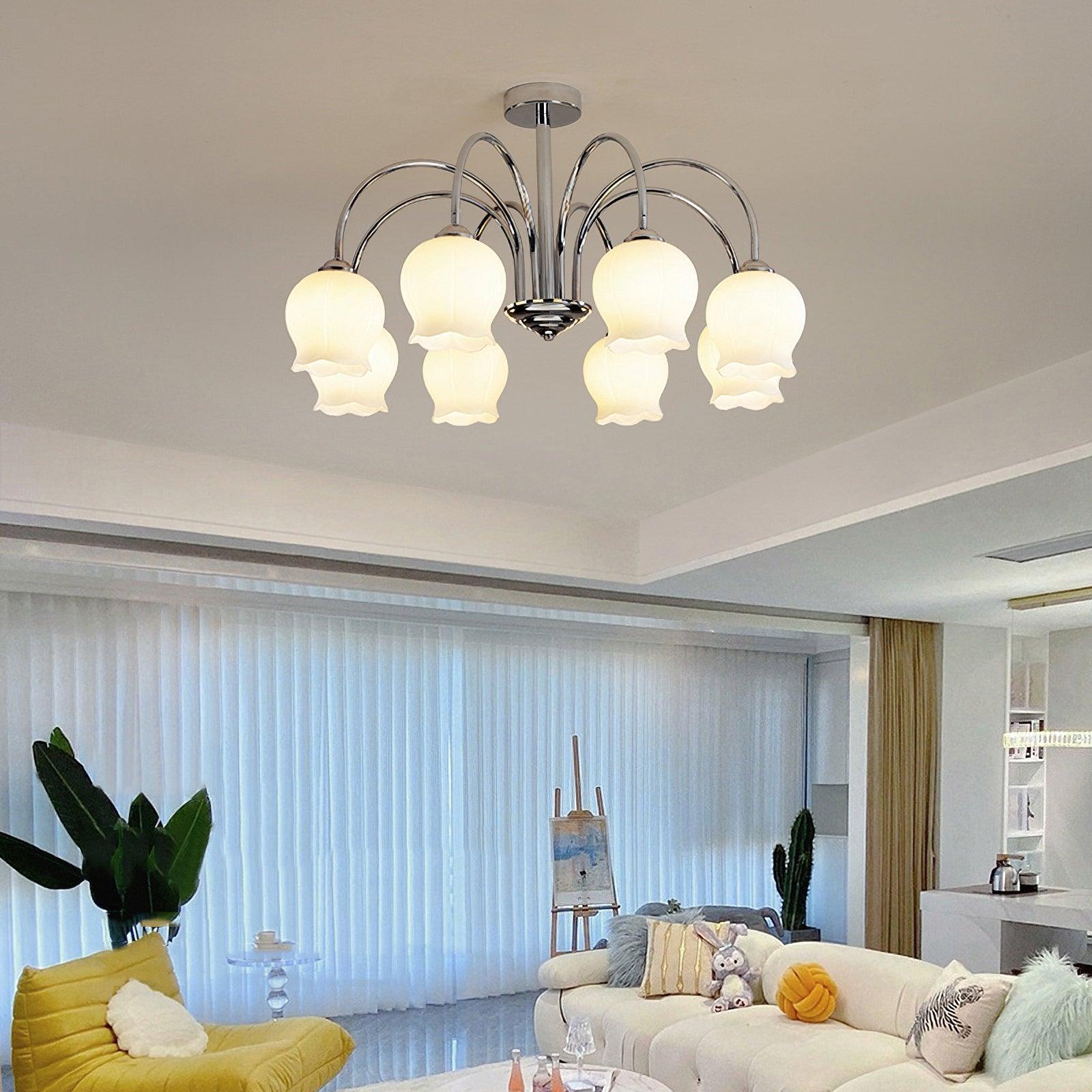 Aurora Chandelier Floral Glass - Letslighting