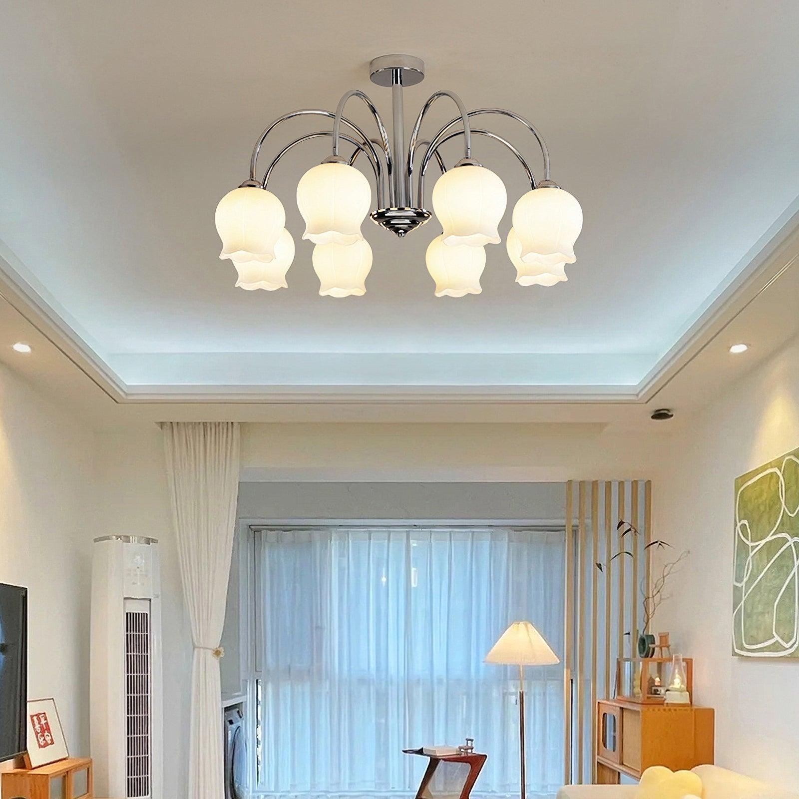 Aurora Chandelier Floral Glass - Letslighting