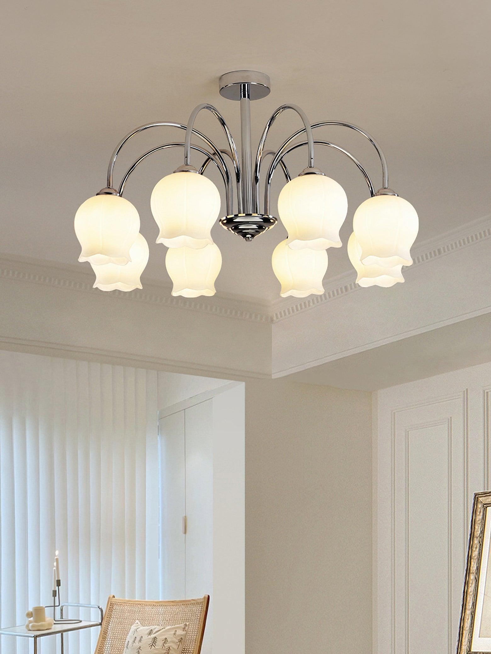 Aurora Chandelier Floral Glass - Letslighting