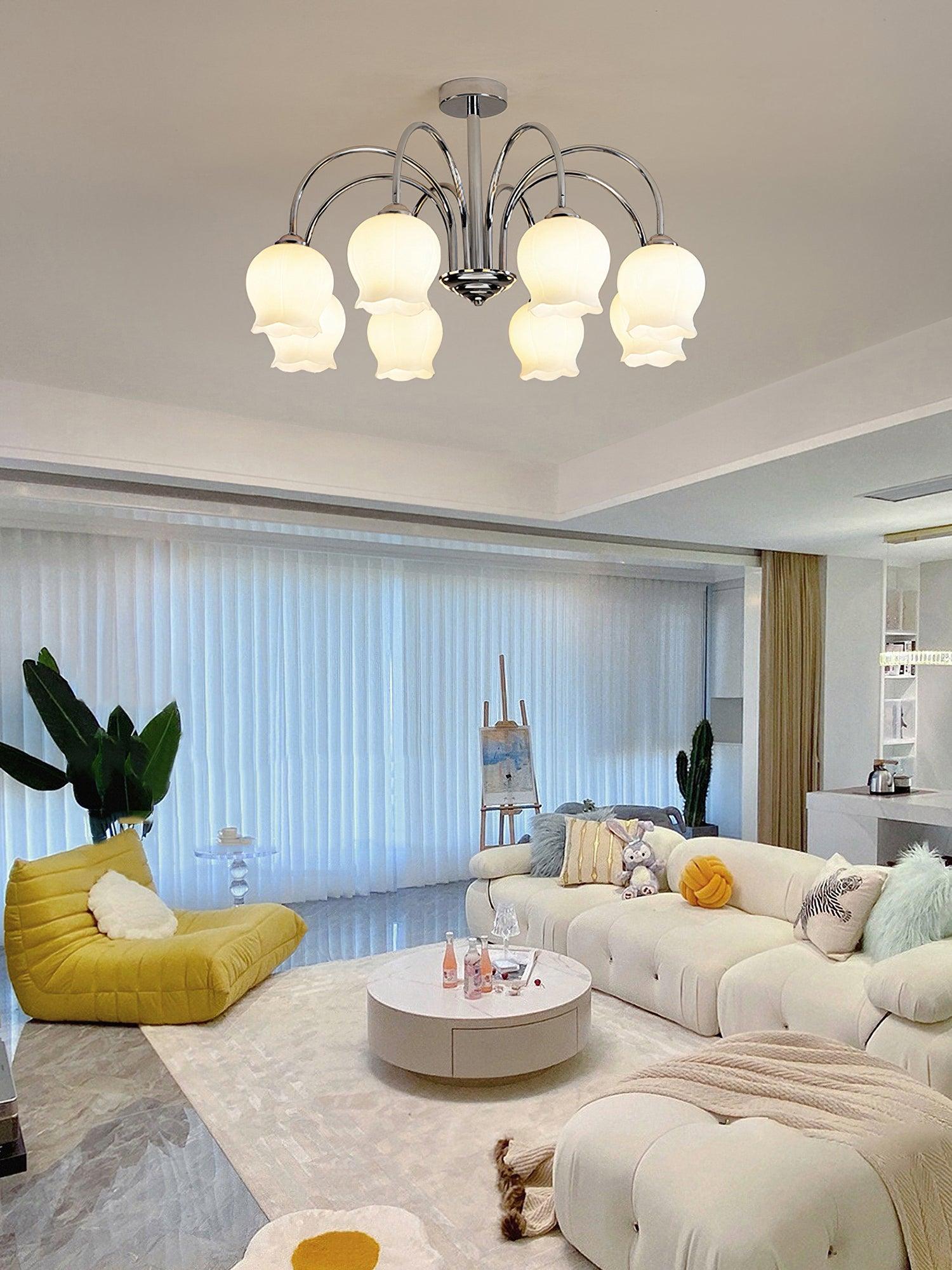 Aurora Chandelier Floral Glass - Letslighting