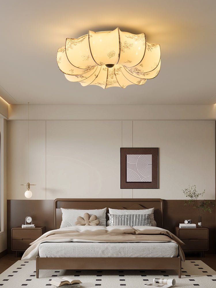 Vivaria Premium Nordic Art Wood Fabric Ceiling Light - Letslighting