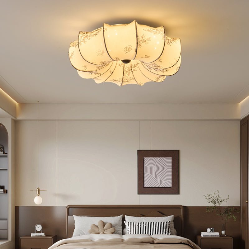 Vivaria Premium Nordic Art Wood Fabric Ceiling Light - Letslighting