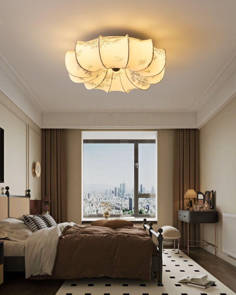 Vivaria Premium Nordic Art Wood Fabric Ceiling Light - Letslighting