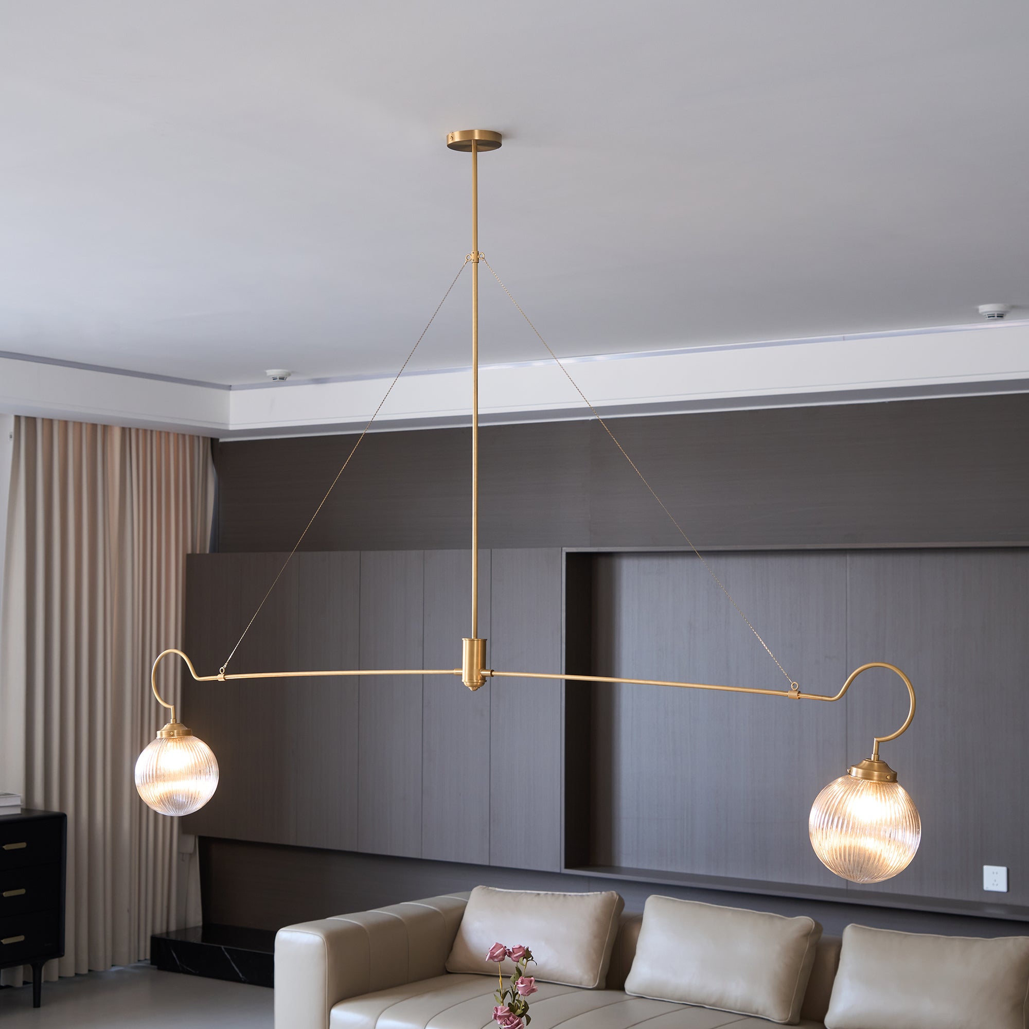 Vavenia Modern Minimalist Brass Glass Chandelier - Letslighting