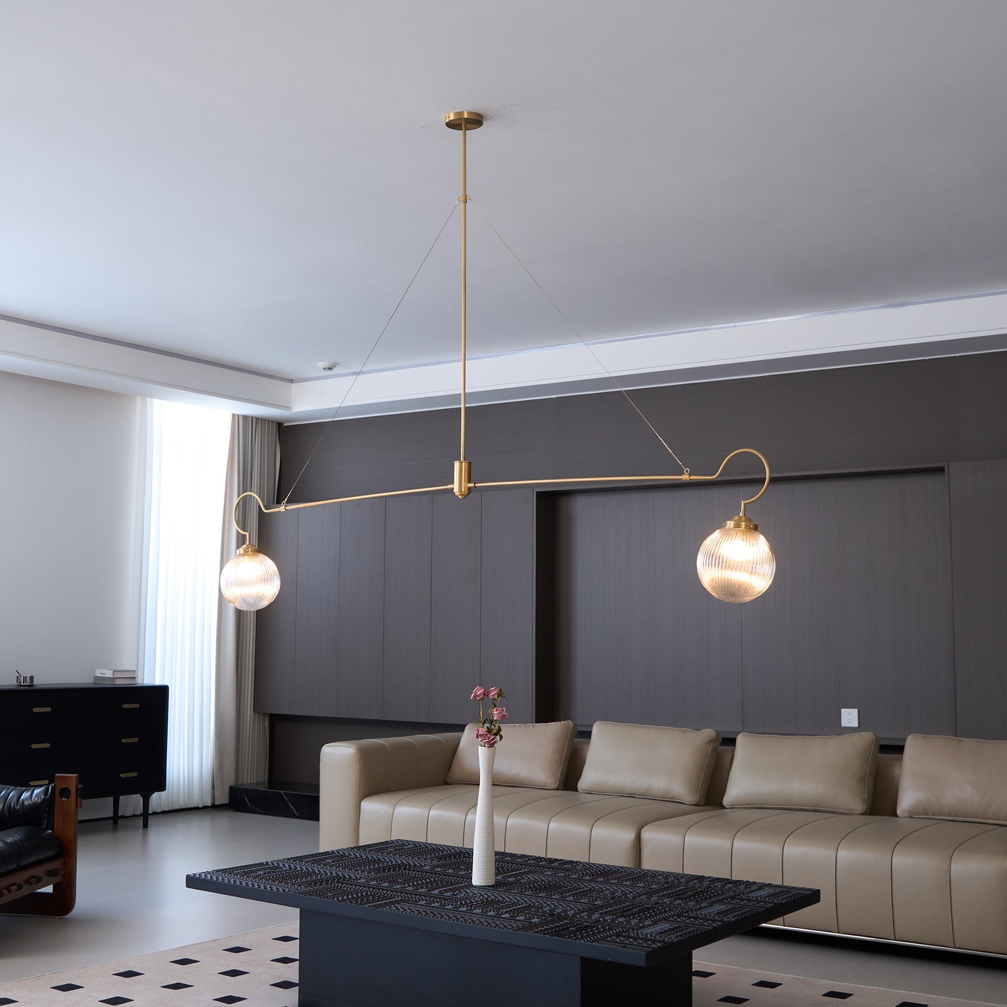 Vavenia Modern Minimalist Brass Glass Chandelier - Letslighting
