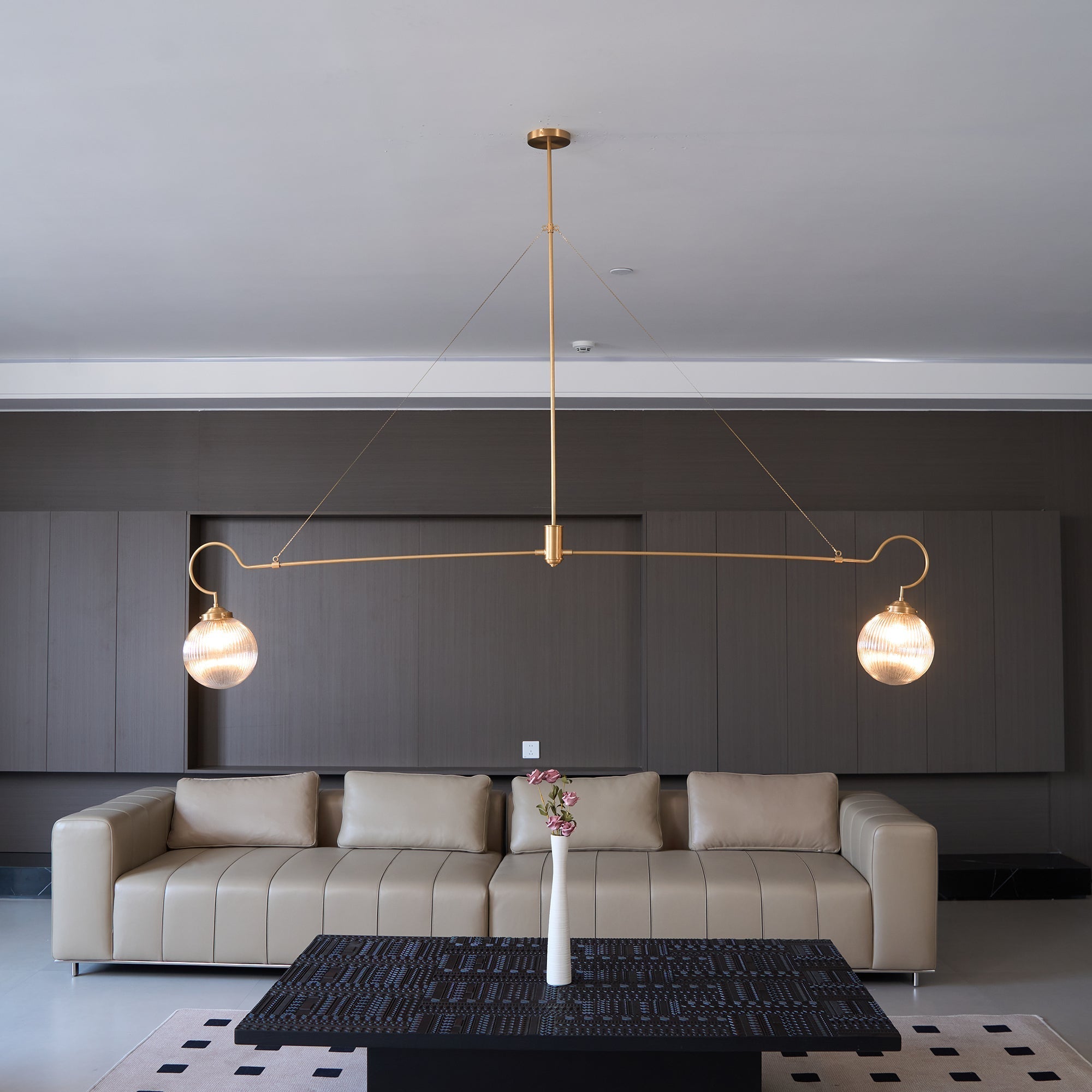 Vavenia Modern Minimalist Brass Glass Chandelier - Letslighting