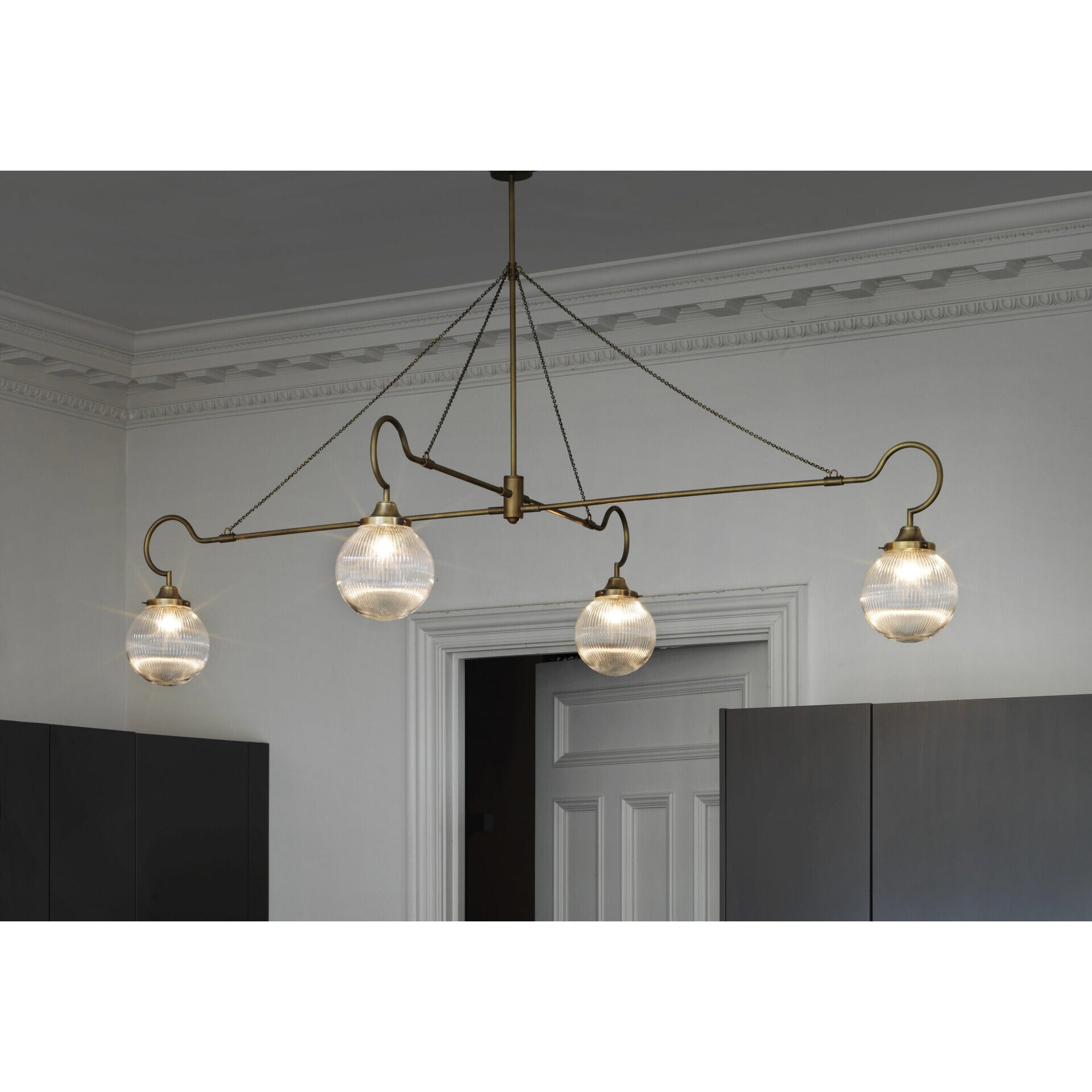 Vavenia Modern Minimalist Brass Glass Chandelier - Letslighting