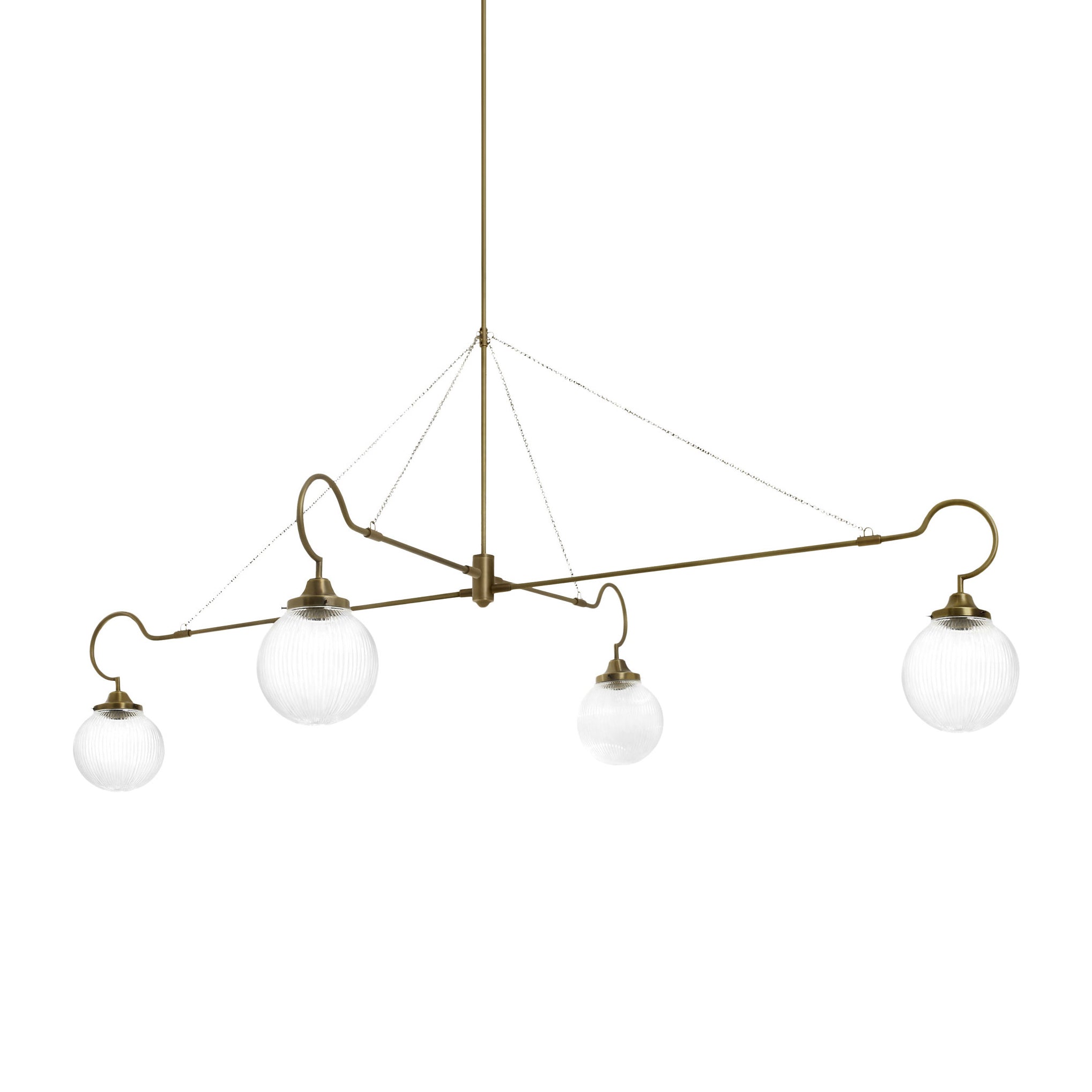 Vavenia Modern Minimalist Brass Glass Chandelier - Letslighting
