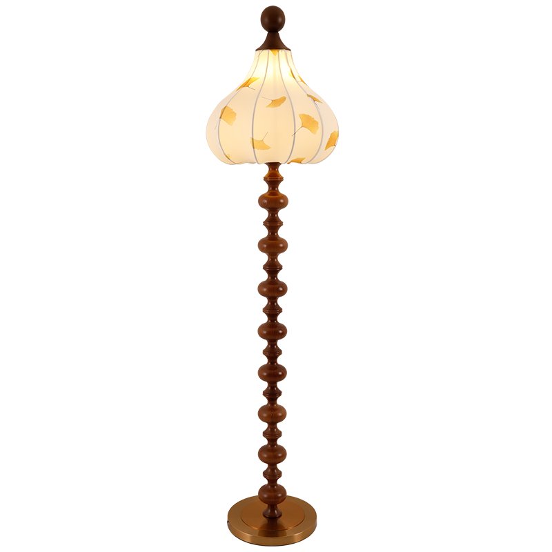 Harvest Wood Fabric Elegant Floor Lamp - Letslighting