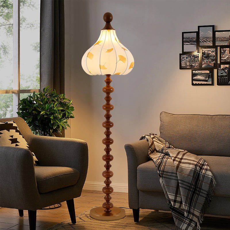 Harvest Wood Fabric Elegant Floor Lamp - Letslighting