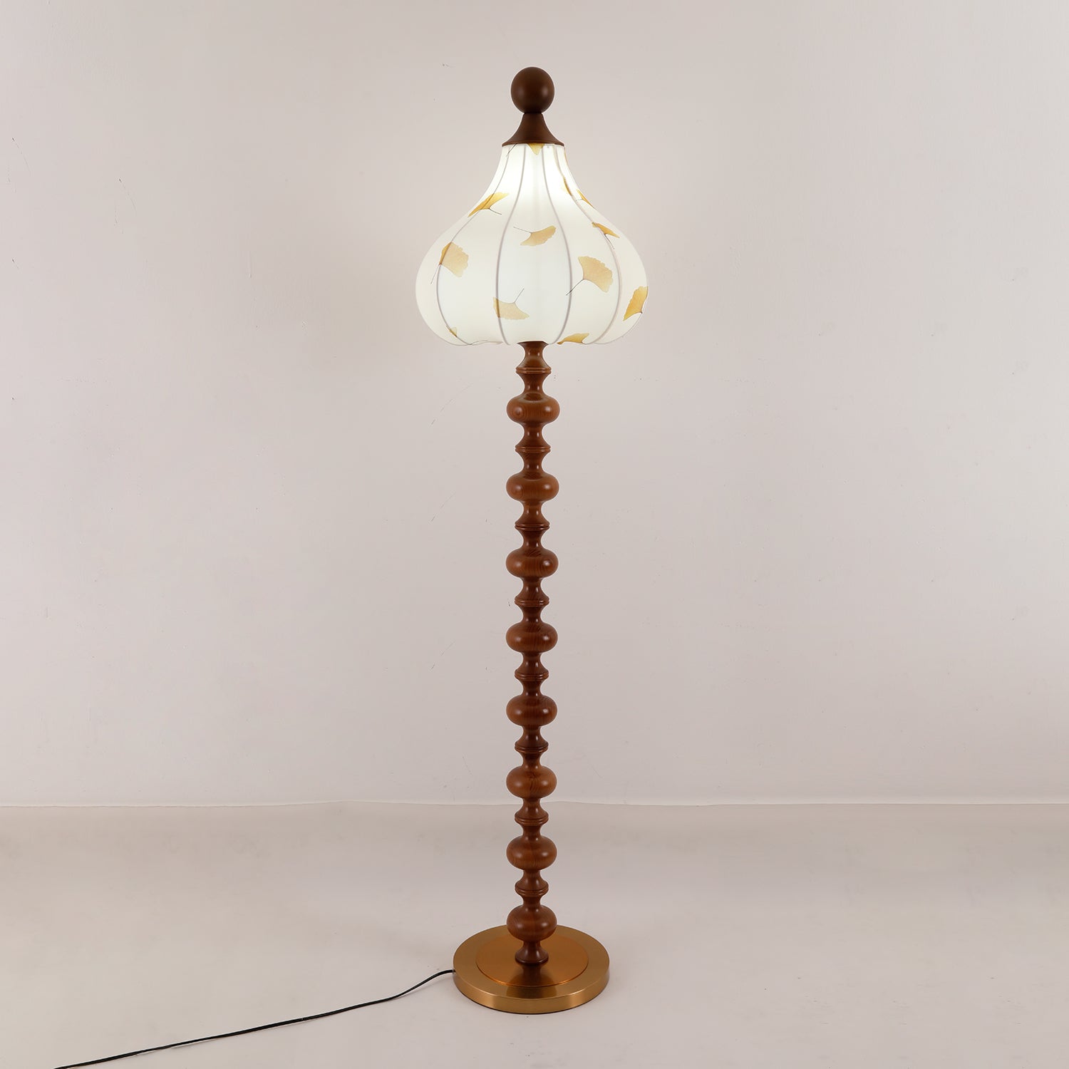 Harvest Wood Fabric Elegant Floor Lamp - Letslighting