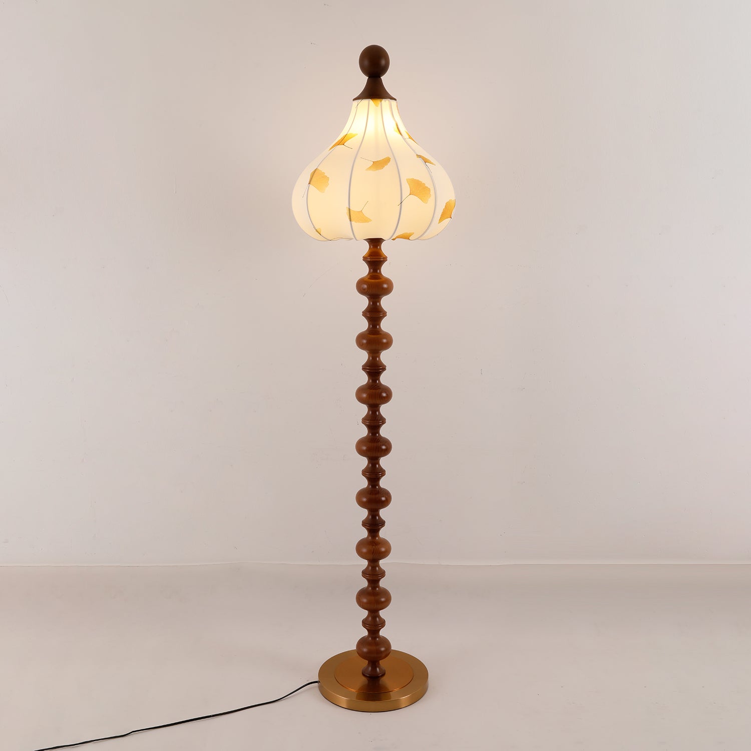 Harvest Wood Fabric Elegant Floor Lamp - Letslighting