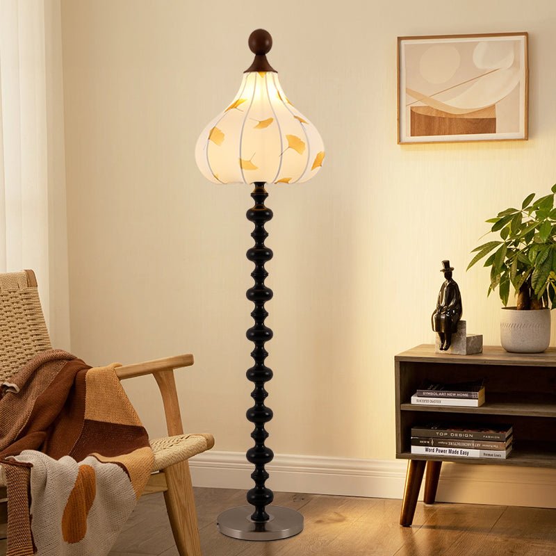 Harvest Wood Fabric Elegant Floor Lamp - Letslighting