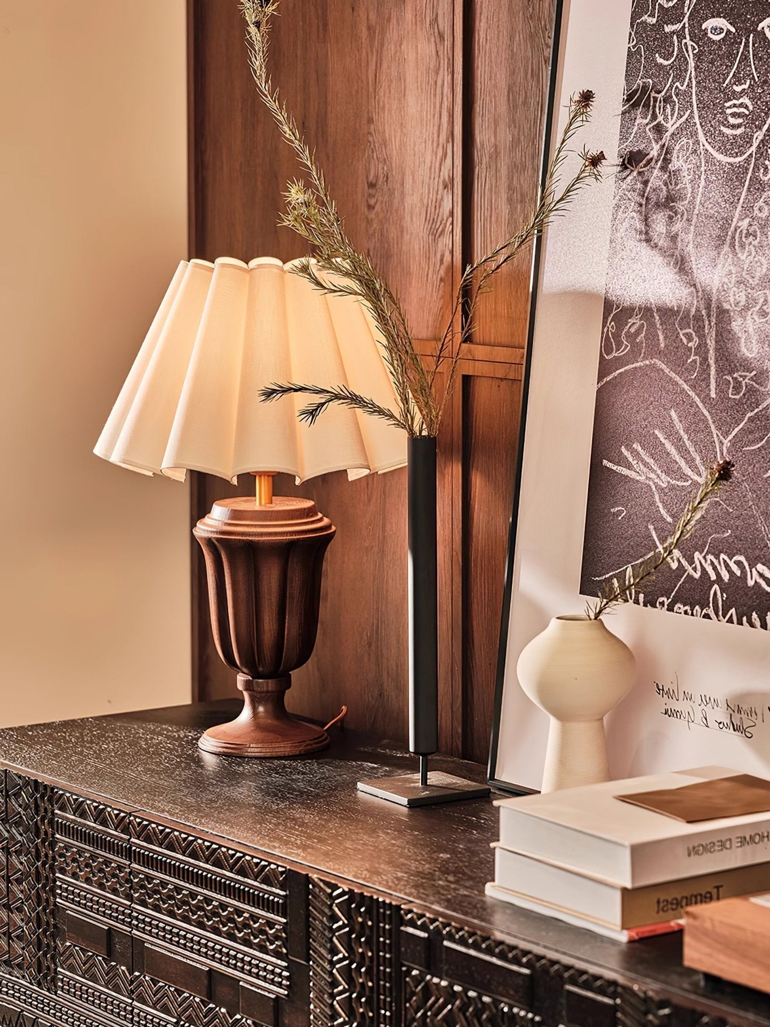 Vireo Wood & Fabric Table Lamp - Letslighting