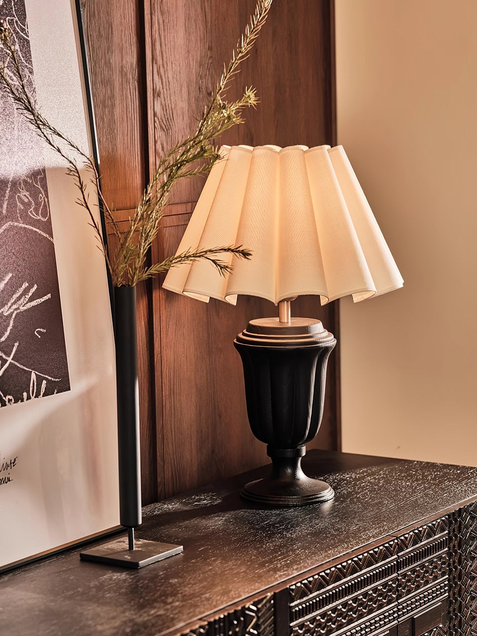 Vireo Wood & Fabric Table Lamp - Letslighting