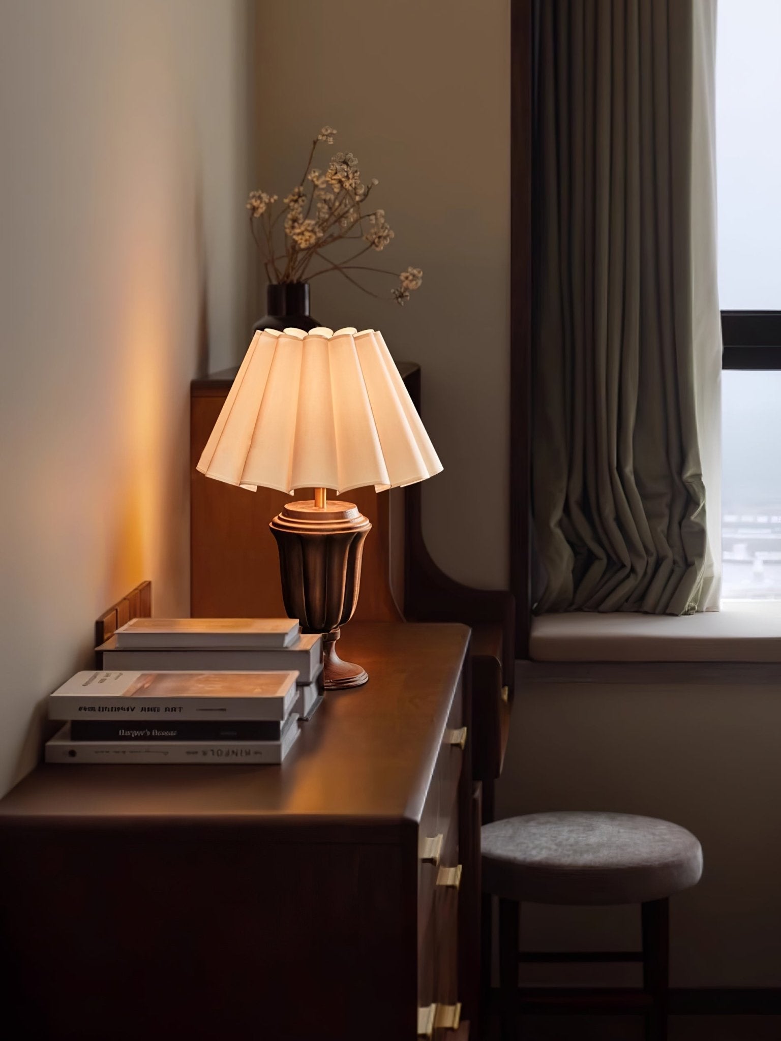 Vireo Wood & Fabric Table Lamp - Letslighting