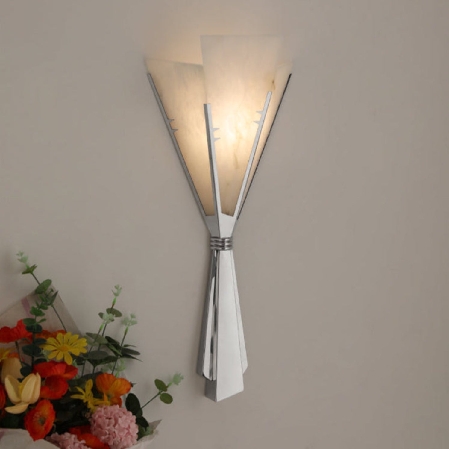 Florent Alabaster Fan Wall Sconce - Letslighting