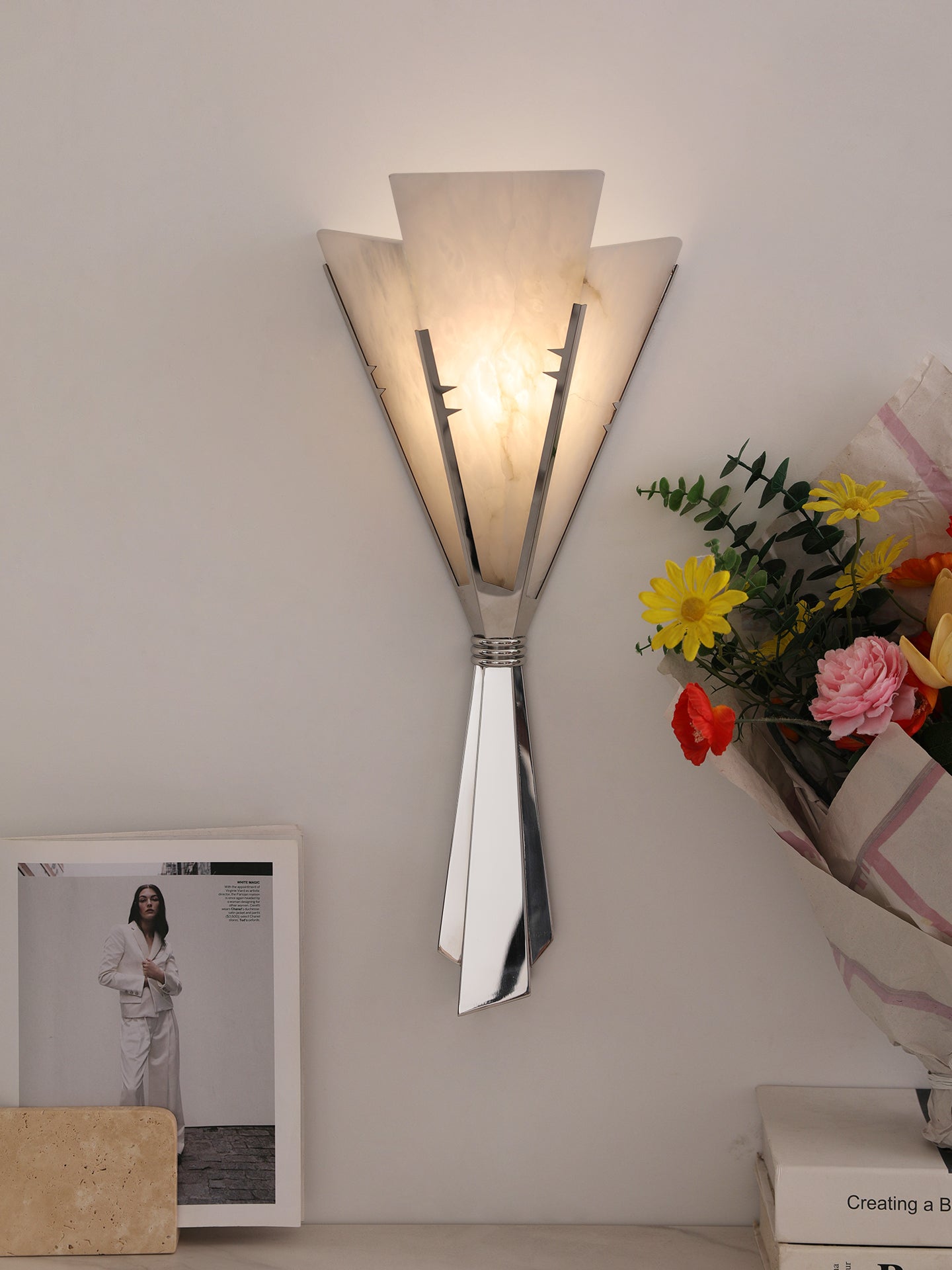 Florent Alabaster Fan Wall Sconce - Letslighting