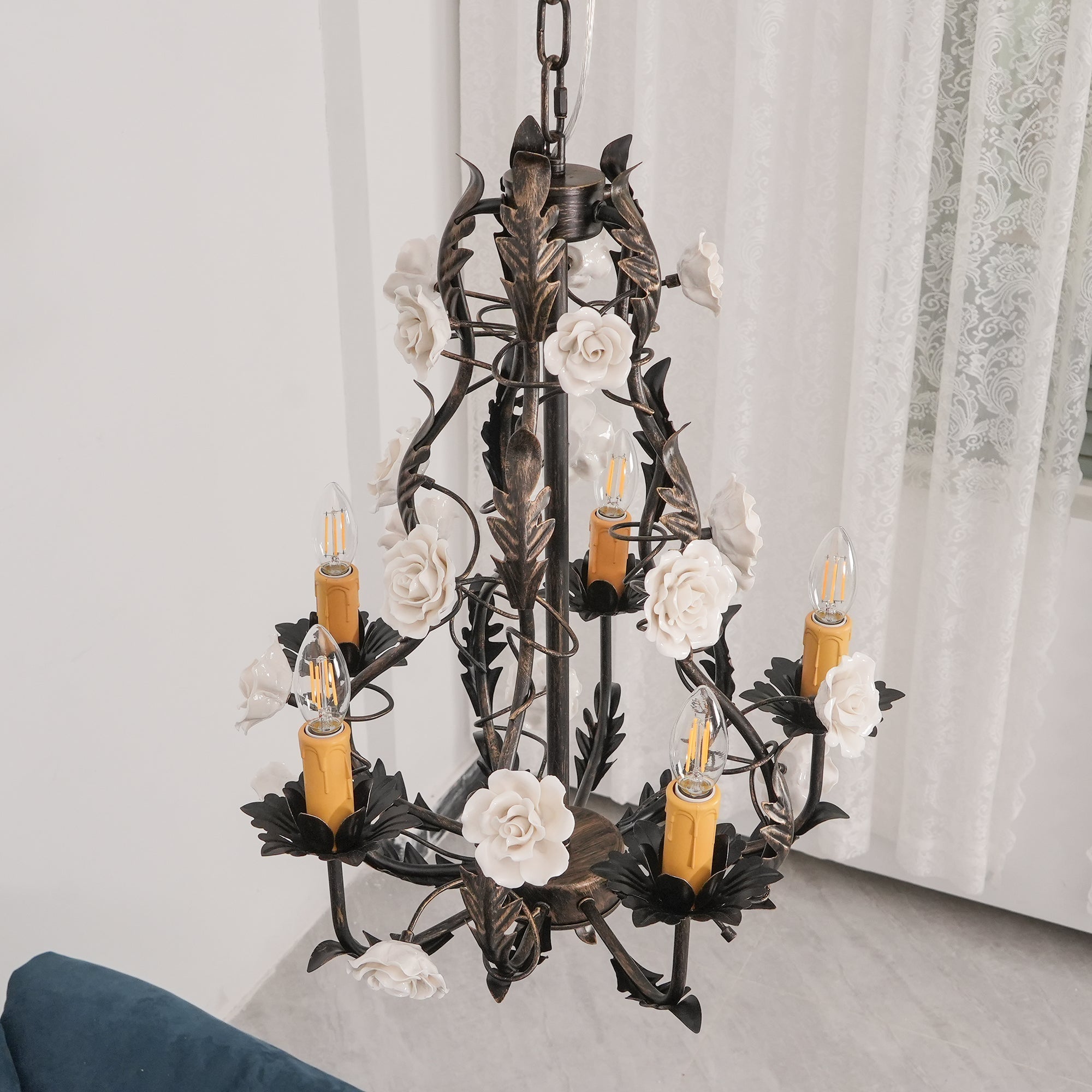 Araeyra Postmodern Luxury Rose Ceramic Chandelier - Letslighting