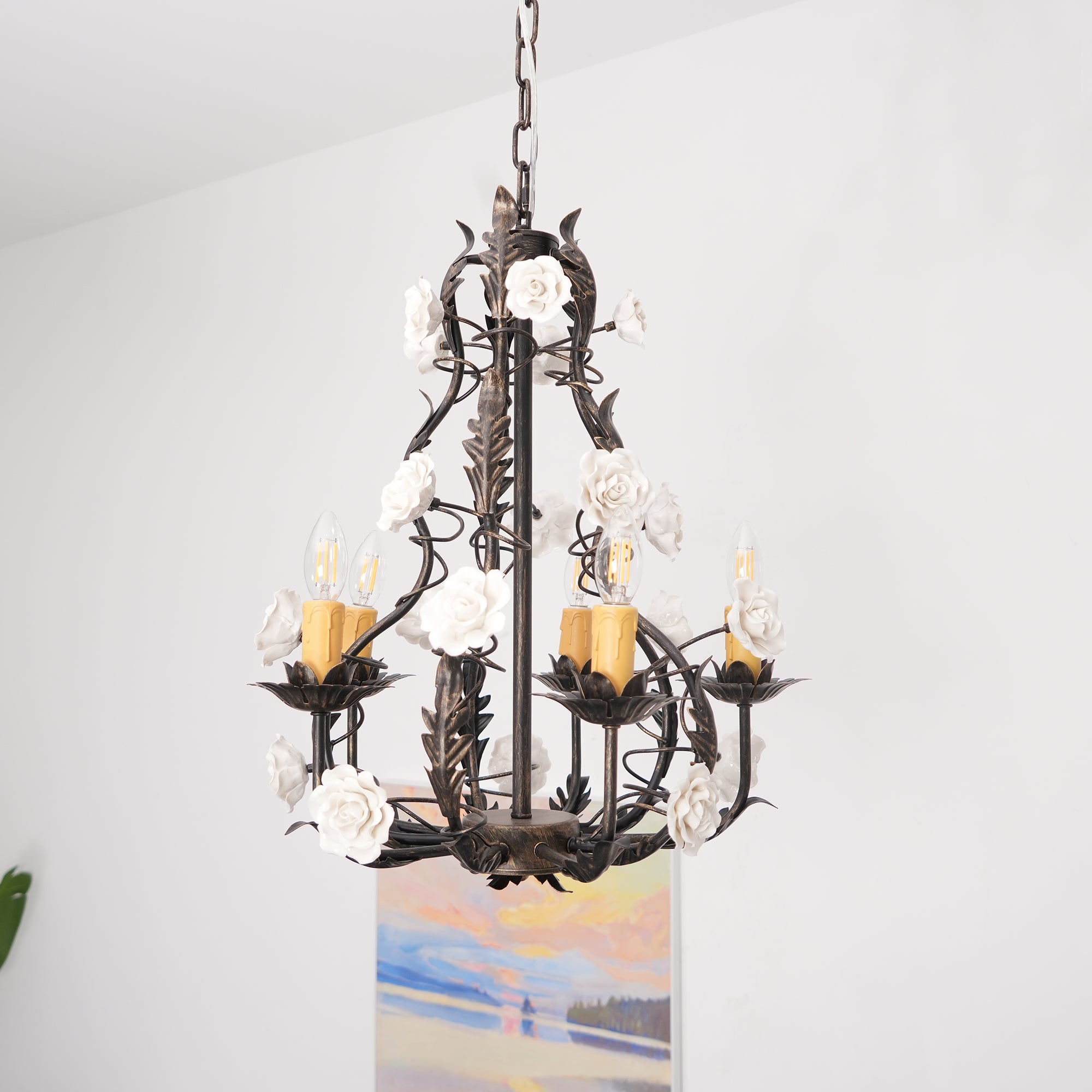 Araeyra Postmodern Luxury Rose Ceramic Chandelier - Letslighting
